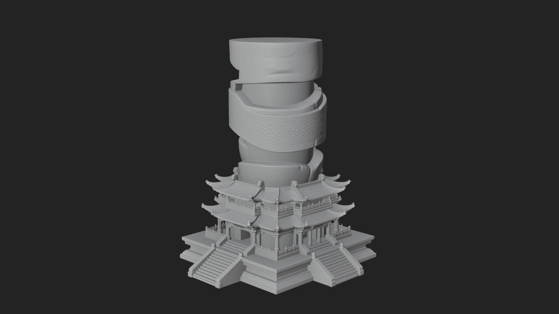 Stone Pillar Pagoda Tower Design 2 3D Print Model 3D Model