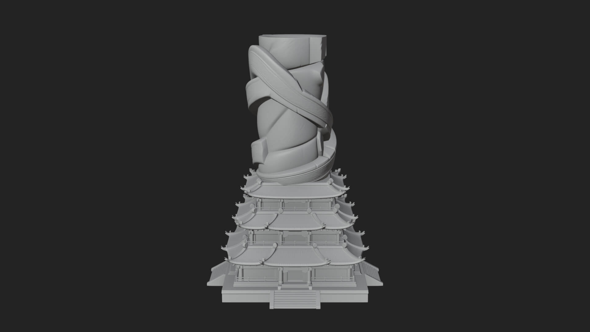 Stone Pillar Pagoda Tower Design 3 3D Print Model 3D Model