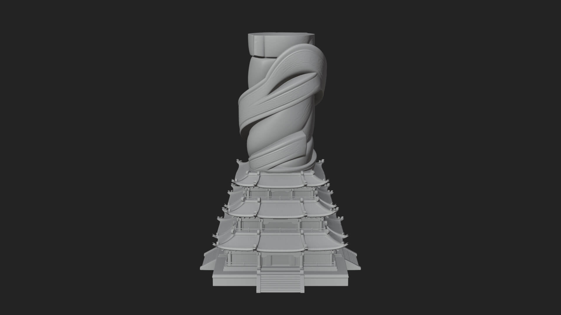 Stone Pillar Pagoda Tower Design 3 3D Print Model 3D Model