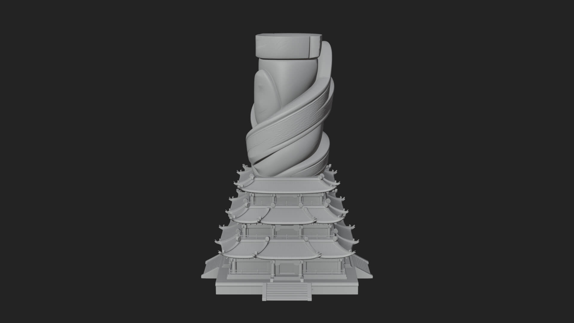 Stone Pillar Pagoda Tower Design 3 3D Print Model 3D Model