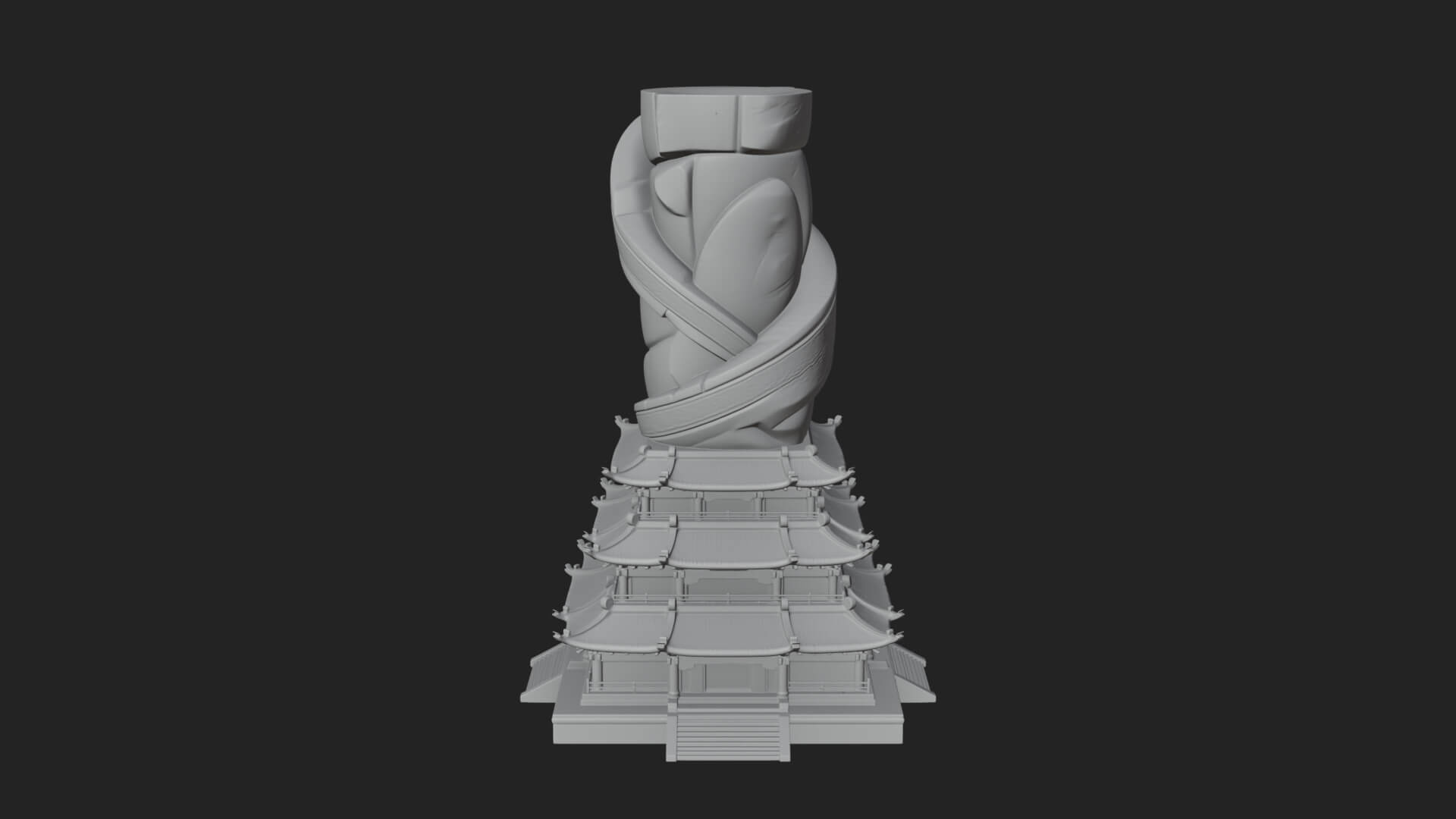Stone Pillar Pagoda Tower Design 3 3D Print Model 3D Model