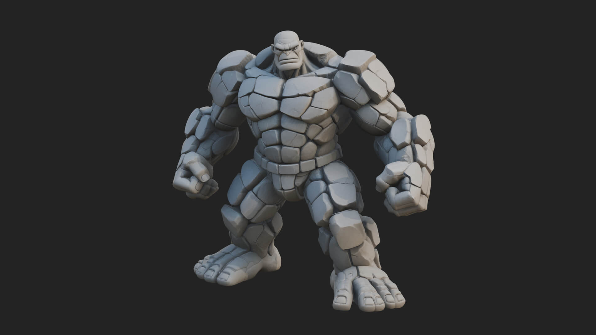 Stone Rock Golem Statue Design 1 3D Print Model 3D Model