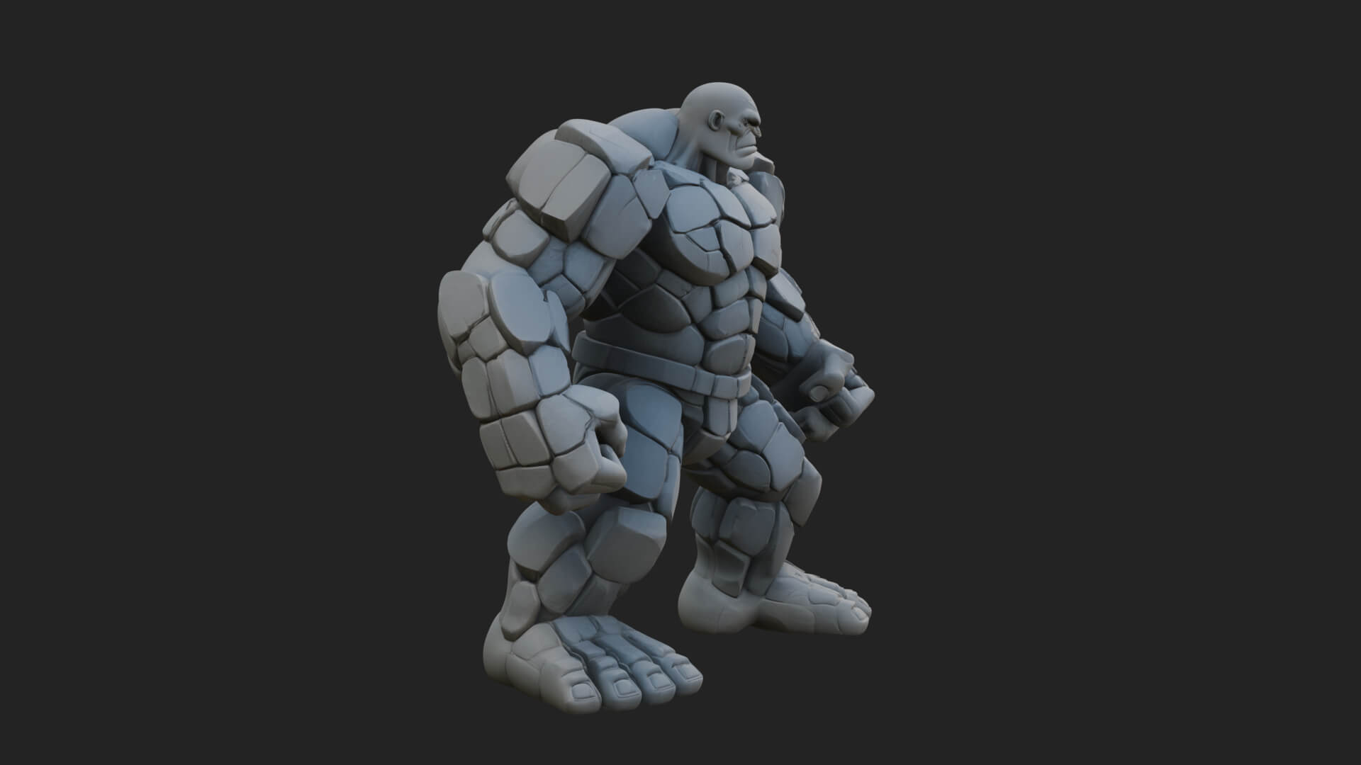 Stone Rock Golem Statue Design 1 3D Print Model 3D Model
