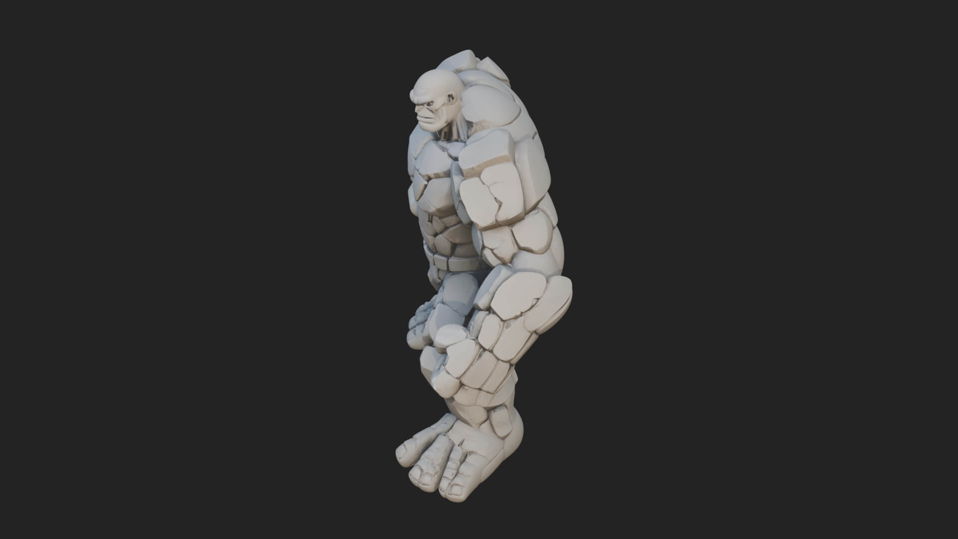 Stone Rock Golem Statue Design 1 3D Print Model 3D Model
