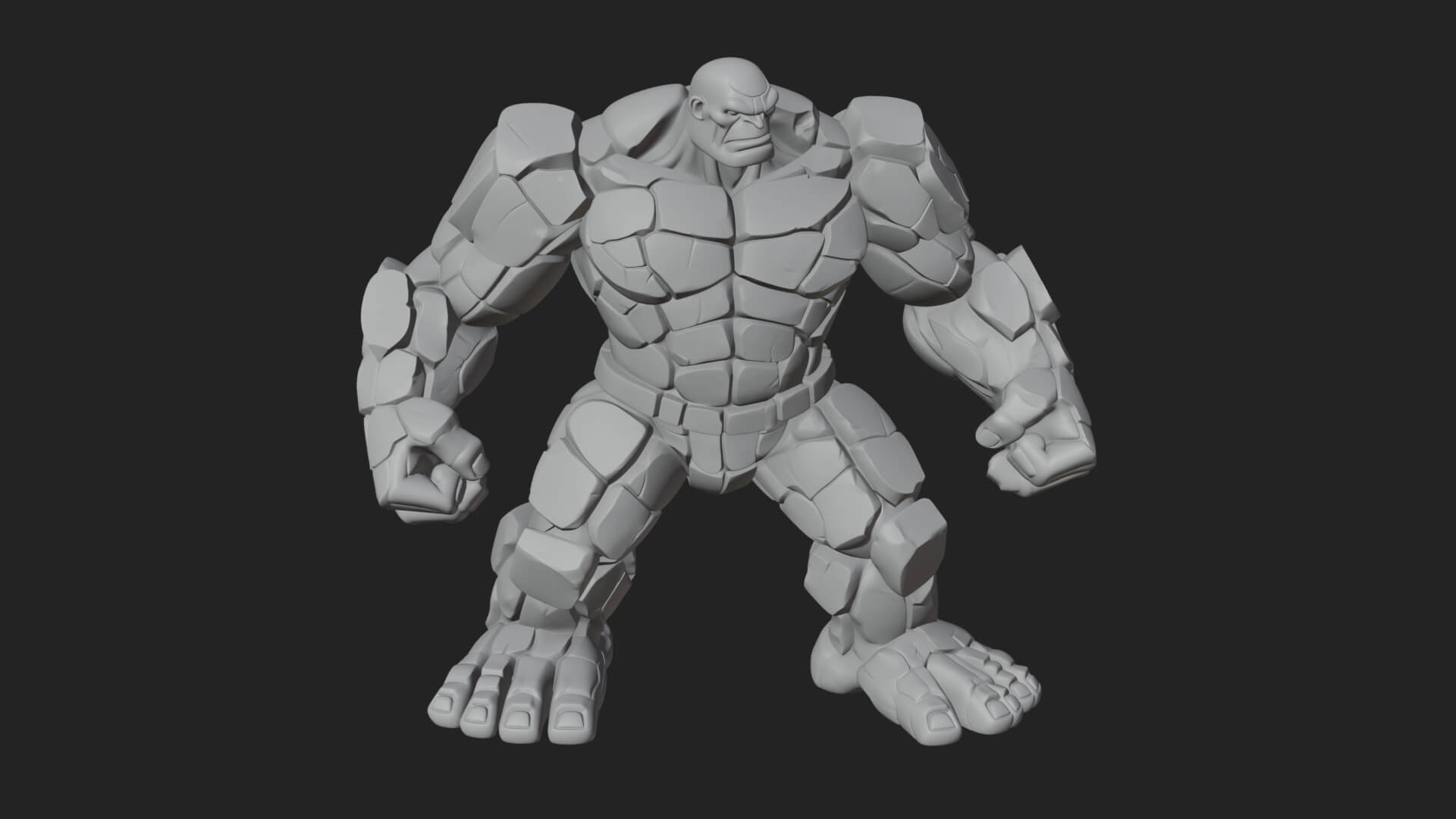 Stone Rock Golem Statue Design 1 3D Print Model 3D Model