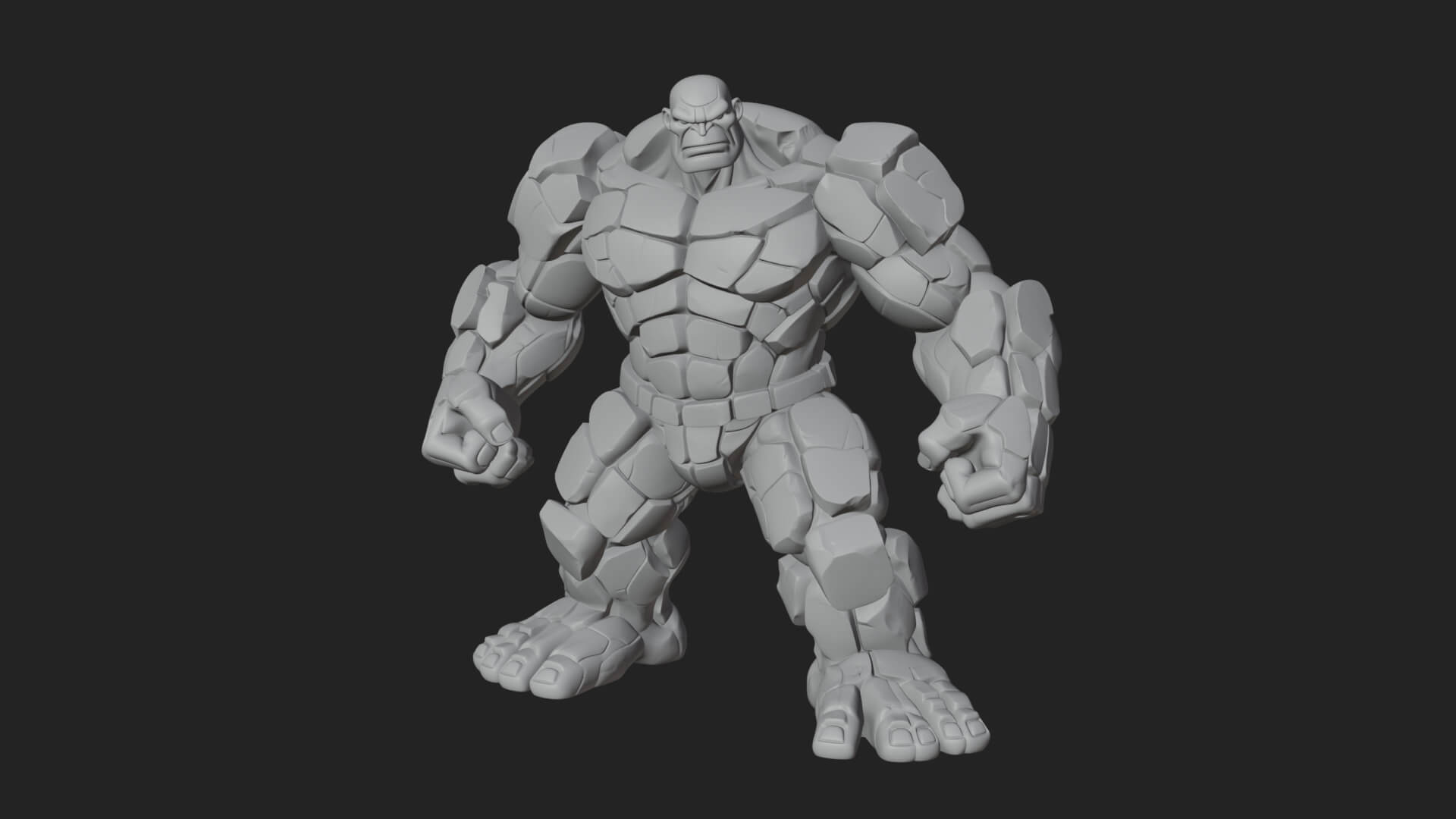 Stone Rock Golem Statue Design 1 3D Print Model 3D Model