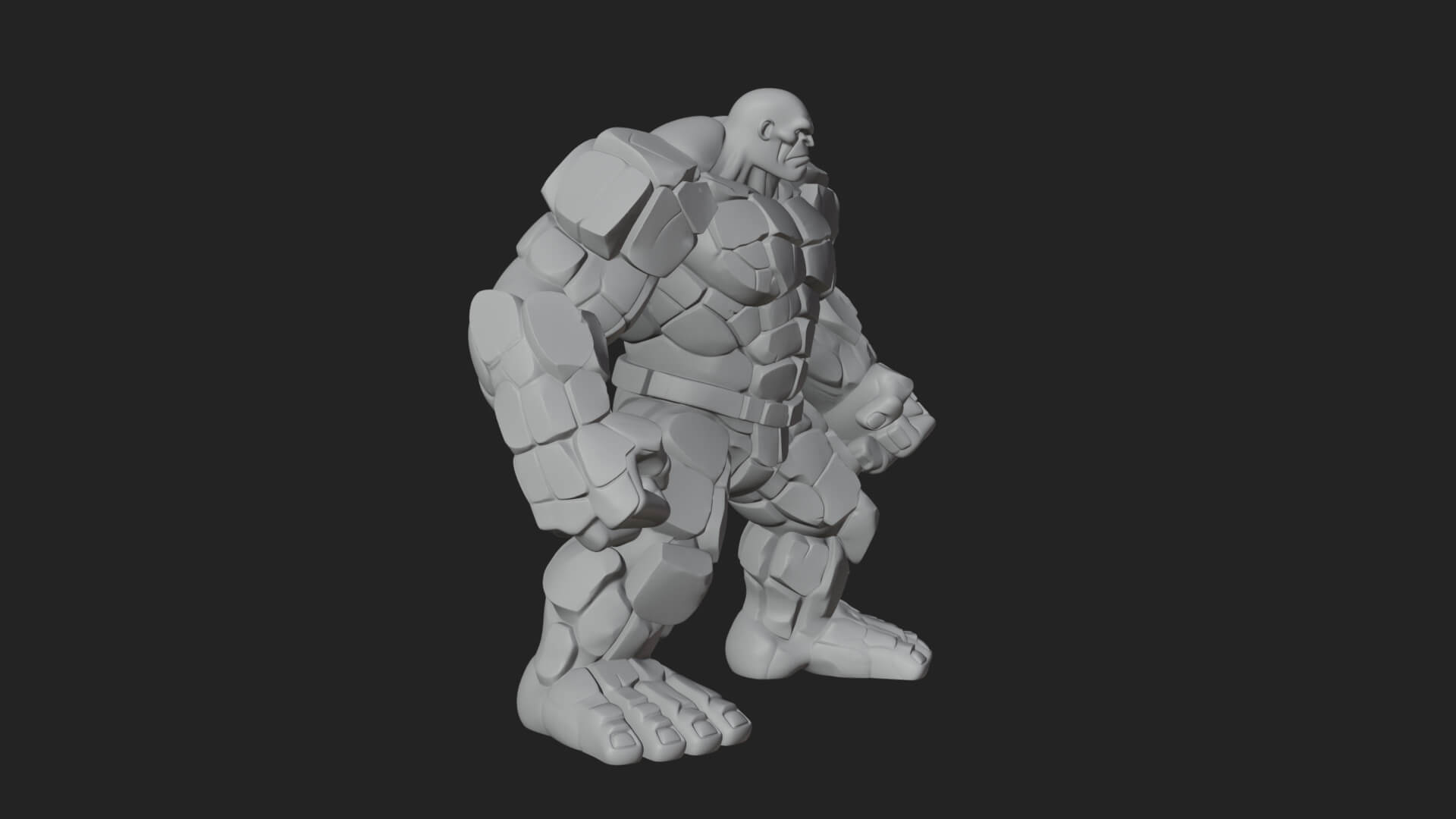 Stone Rock Golem Statue Design 1 3D Print Model 3D Model