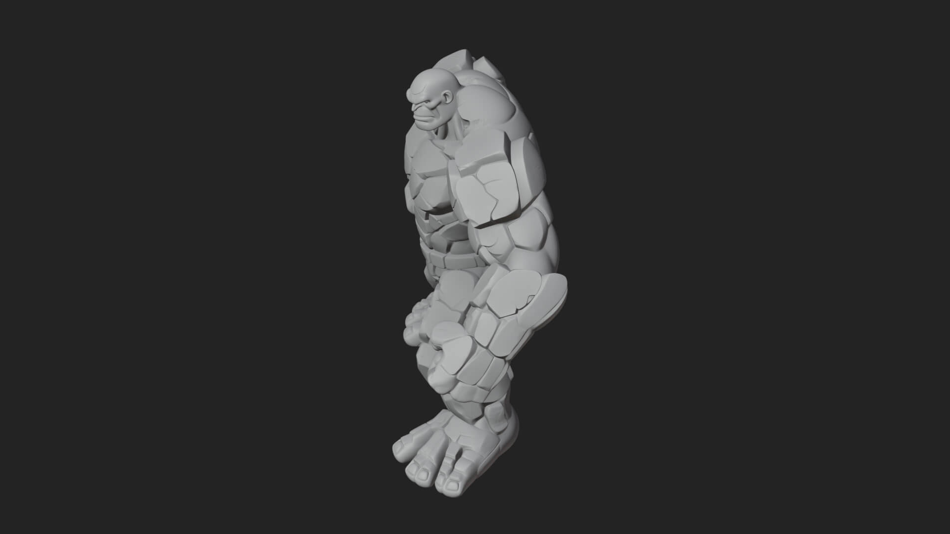 Stone Rock Golem Statue Design 1 3D Print Model 3D Model