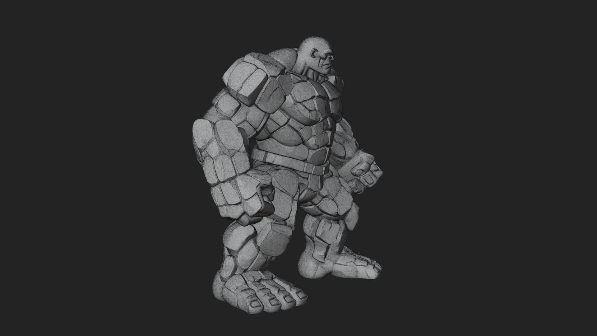 Stone Rock Golem Statue Design 1 3D Print Model 3D Model