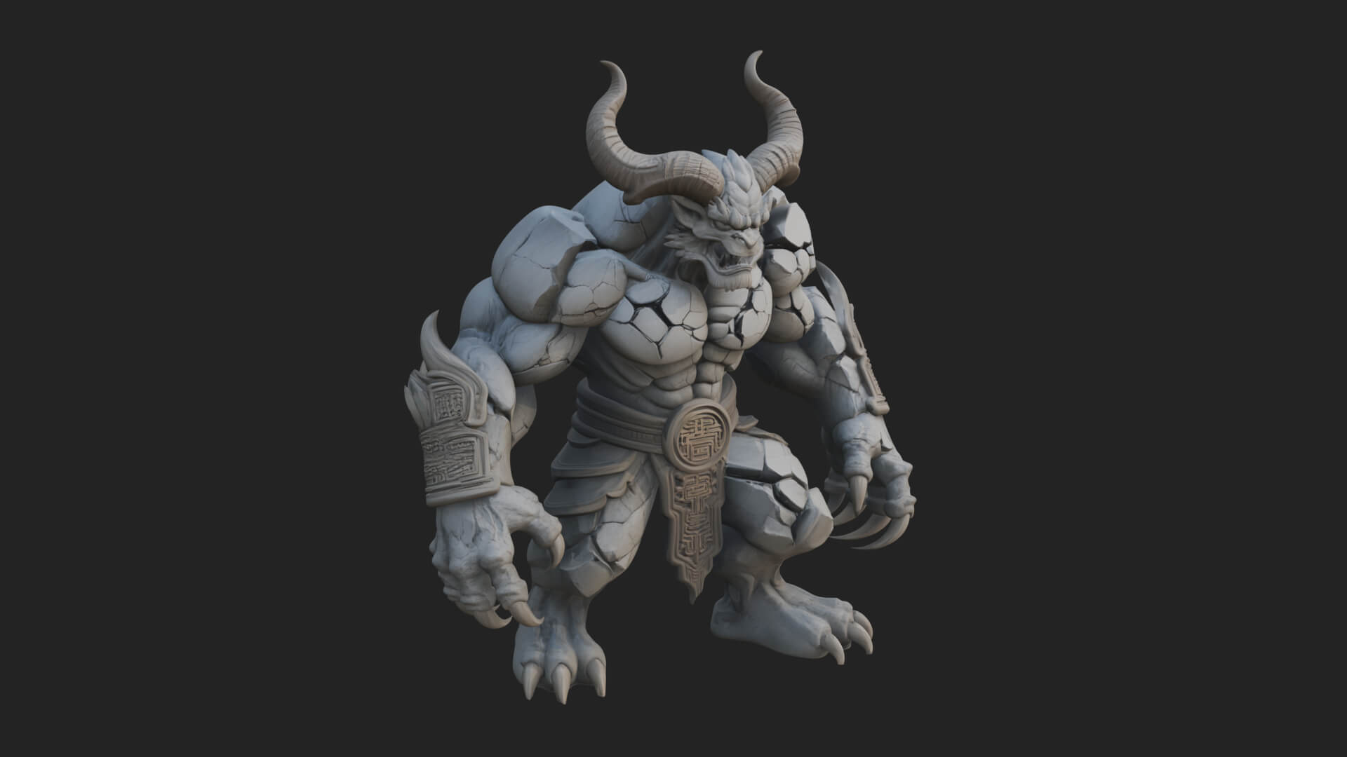 Stone Rock Golem Statue Design 10 3D Print Model 3D Model