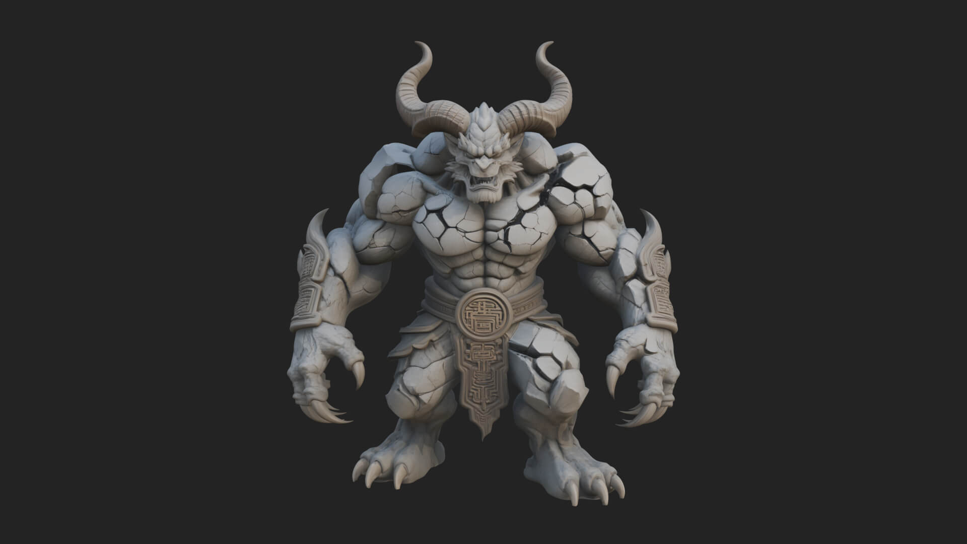 Stone Rock Golem Statue Design 10 3D Print Model 3D Model