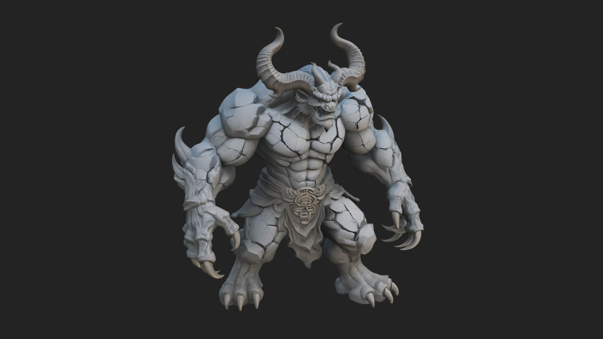 Stone Rock Golem Statue Design 11 3D Print Model 3D Model