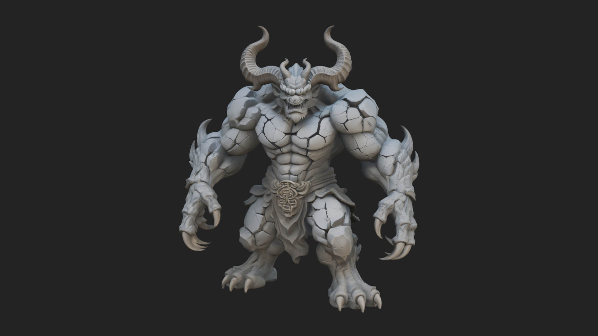 Stone Rock Golem Statue Design 11 3D Print Model 3D Model