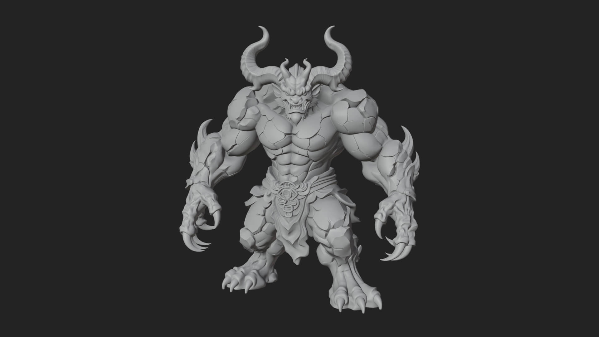 Stone Rock Golem Statue Design 11 3D Print Model 3D Model