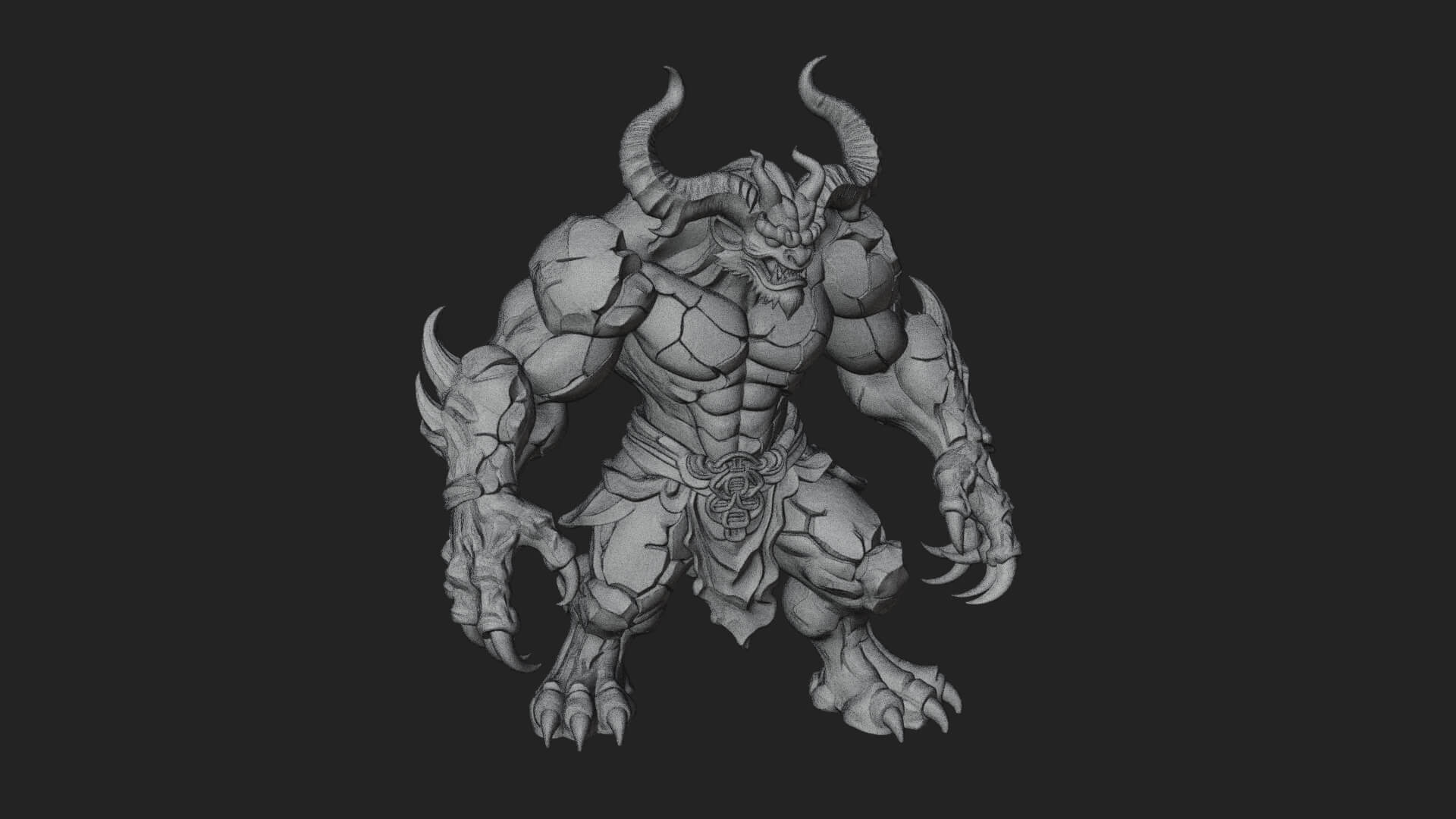 Stone Rock Golem Statue Design 11 3D Print Model 3D Model