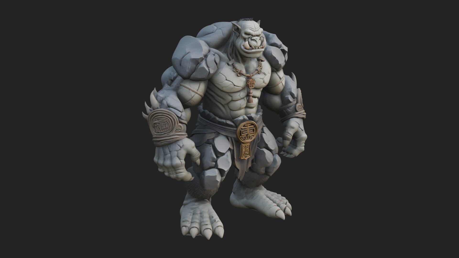 Stone Rock Golem Statue Design 12 3D Print Model 3D Model