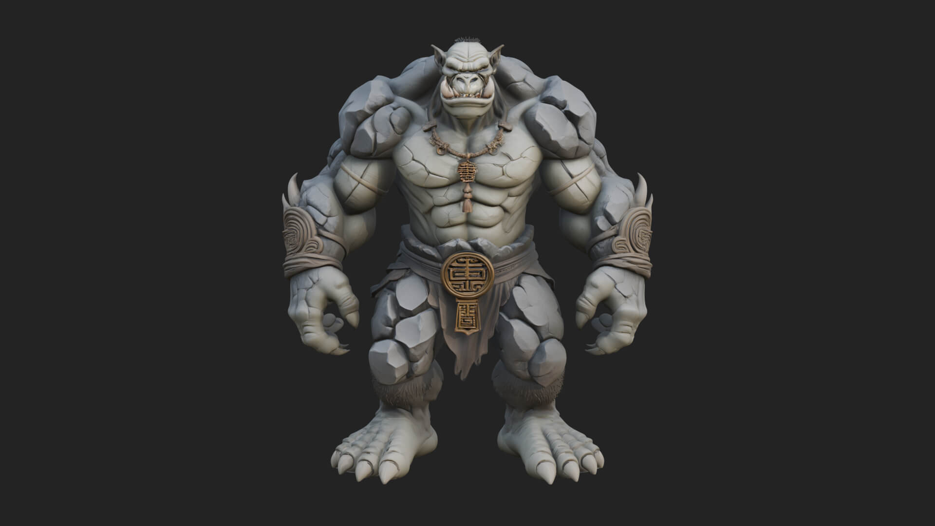 Stone Rock Golem Statue Design 12 3D Print Model 3D Model