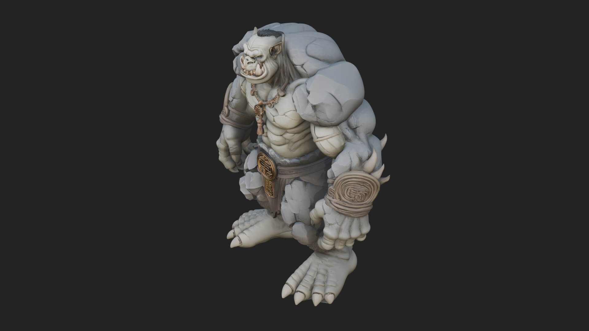Stone Rock Golem Statue Design 12 3D Print Model 3D Model