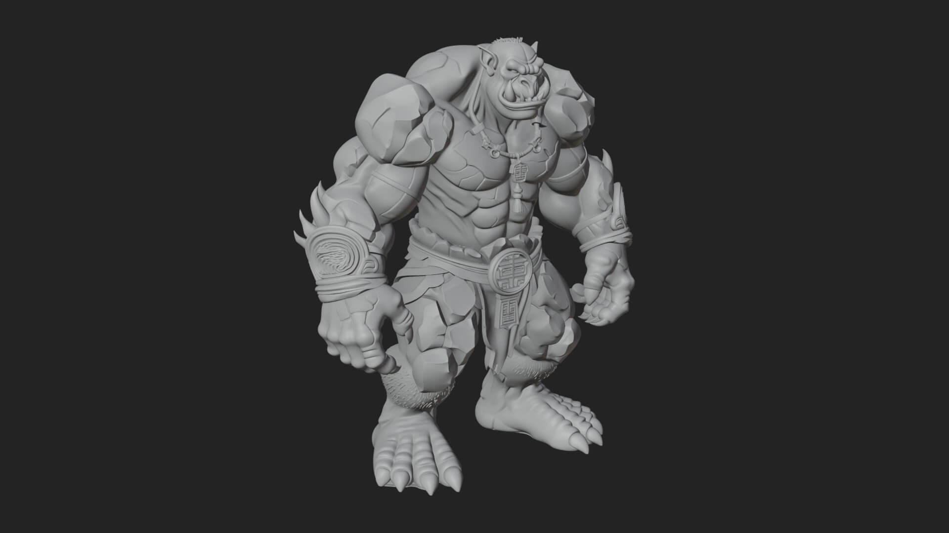 Stone Rock Golem Statue Design 12 3D Print Model 3D Model