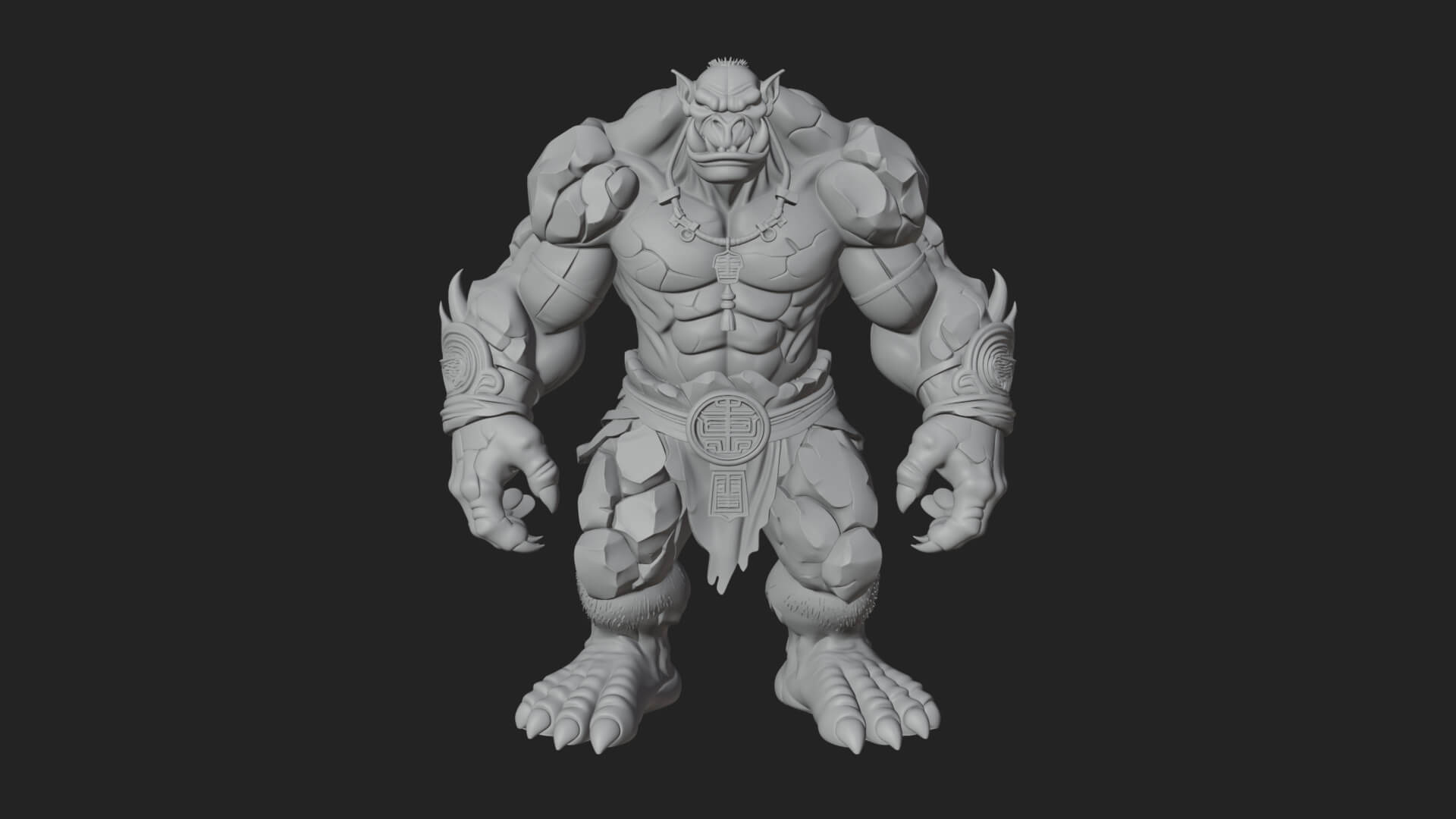 Stone Rock Golem Statue Design 12 3D Print Model 3D Model