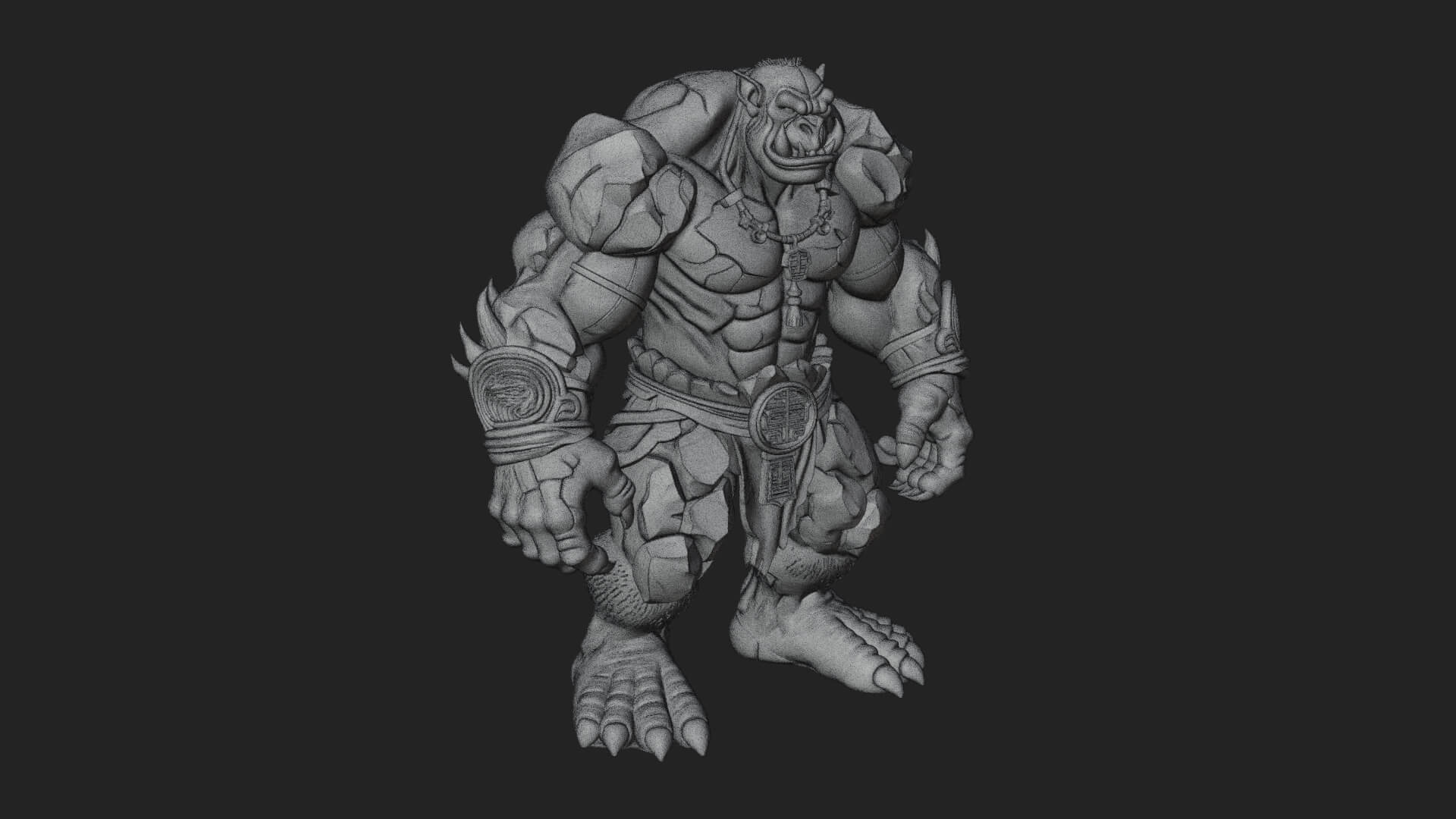 Stone Rock Golem Statue Design 12 3D Print Model 3D Model