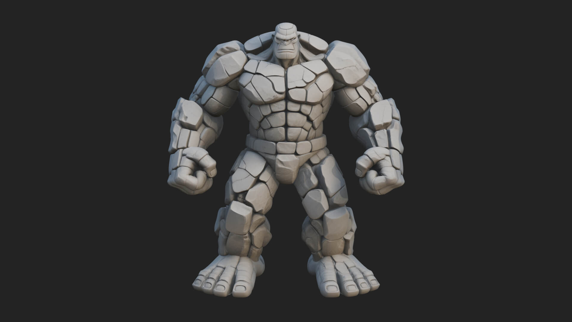 Stone Rock Golem Statue Design 2 3D Print Model 3D Model