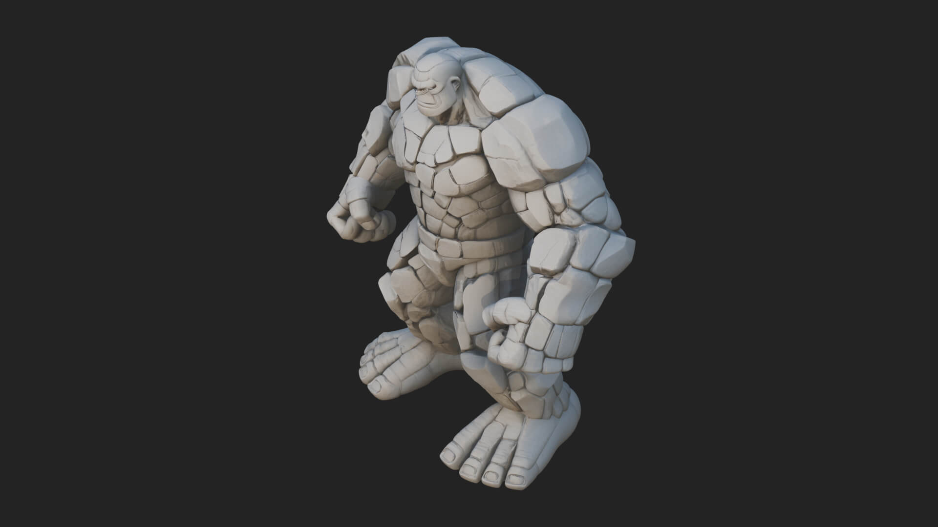 Stone Rock Golem Statue Design 2 3D Print Model 3D Model