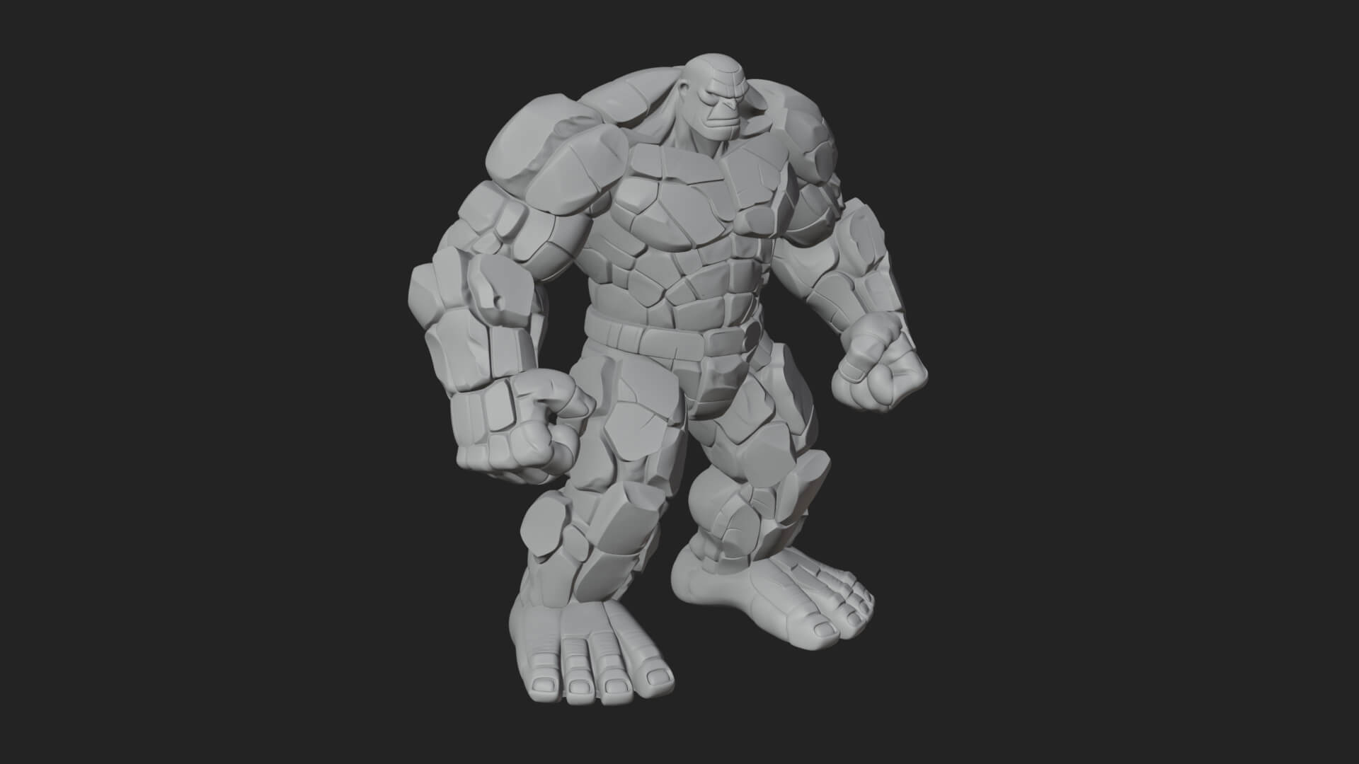 Stone Rock Golem Statue Design 2 3D Print Model 3D Model
