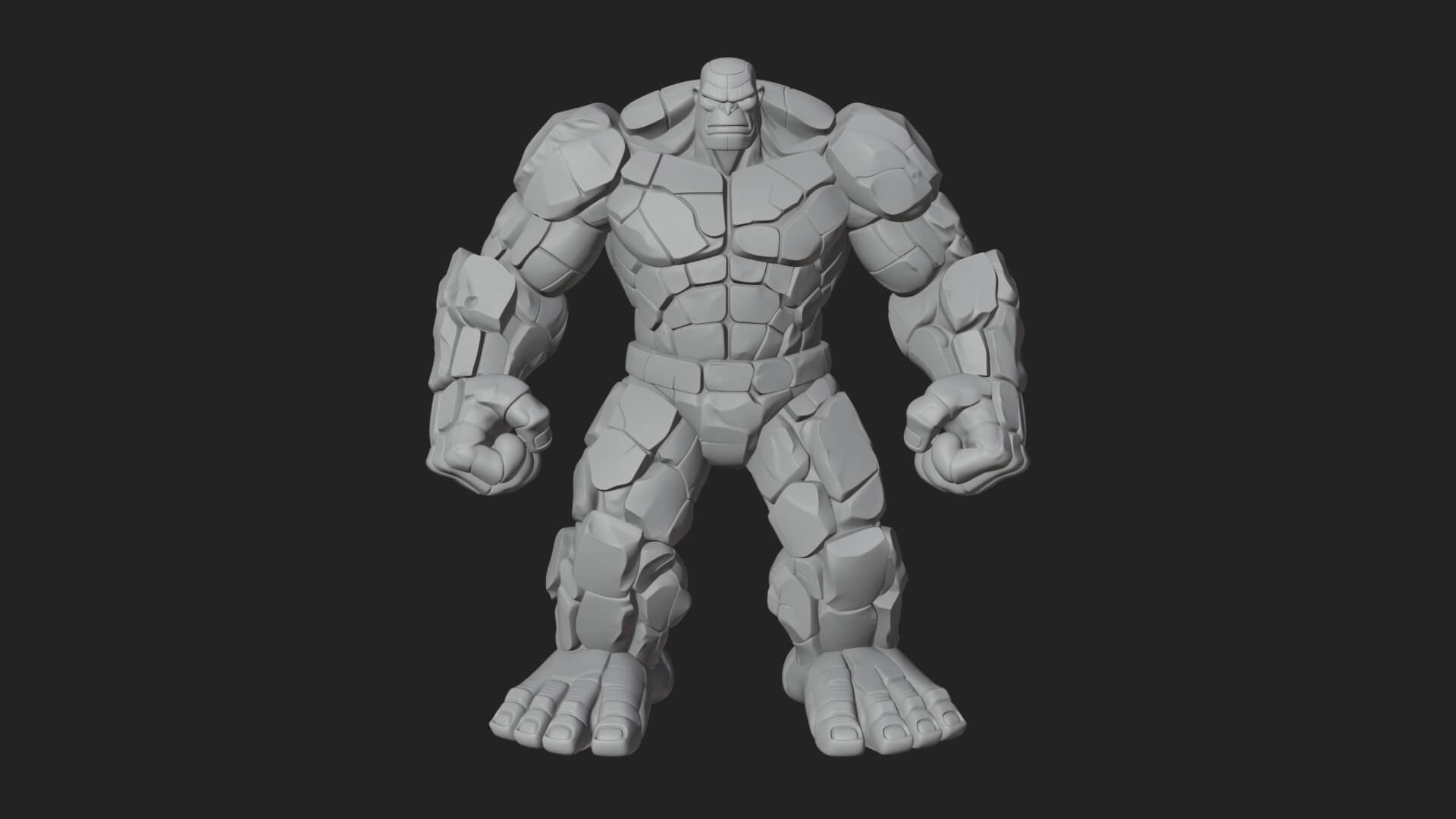 Stone Rock Golem Statue Design 2 3D Print Model 3D Model