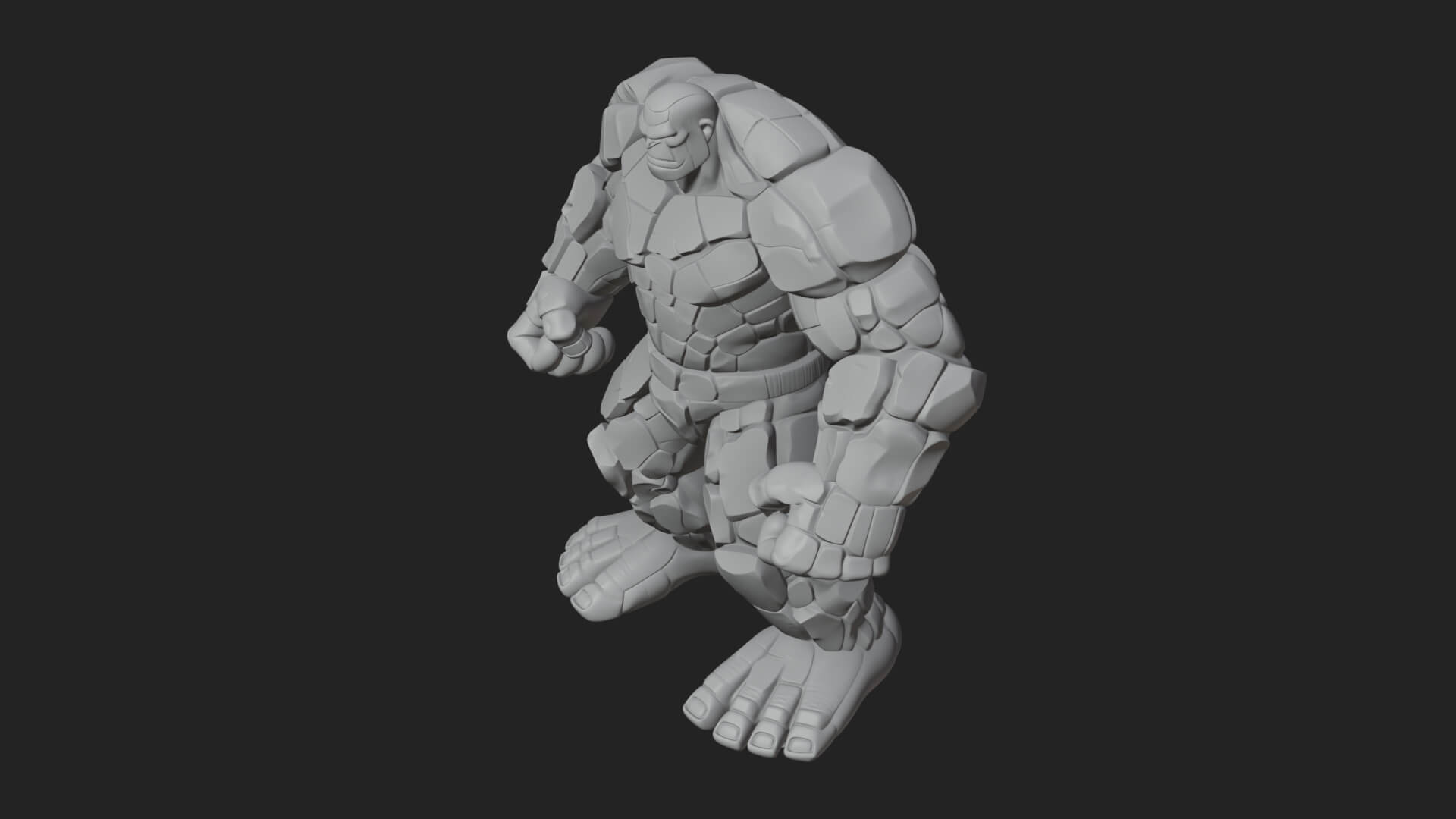 Stone Rock Golem Statue Design 2 3D Print Model 3D Model
