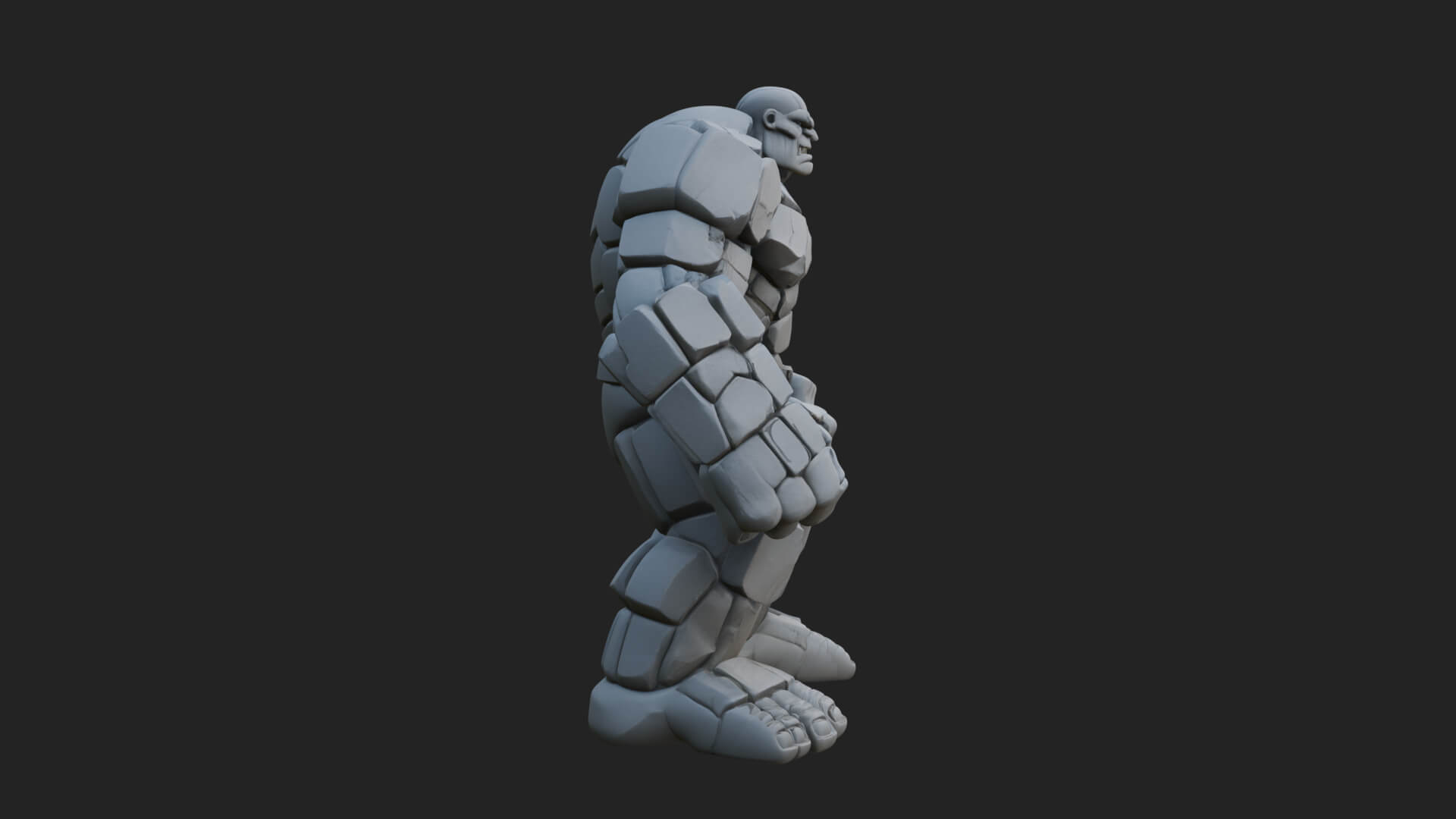 Stone Rock Golem Statue Design 3 3D Print Model 3D Model
