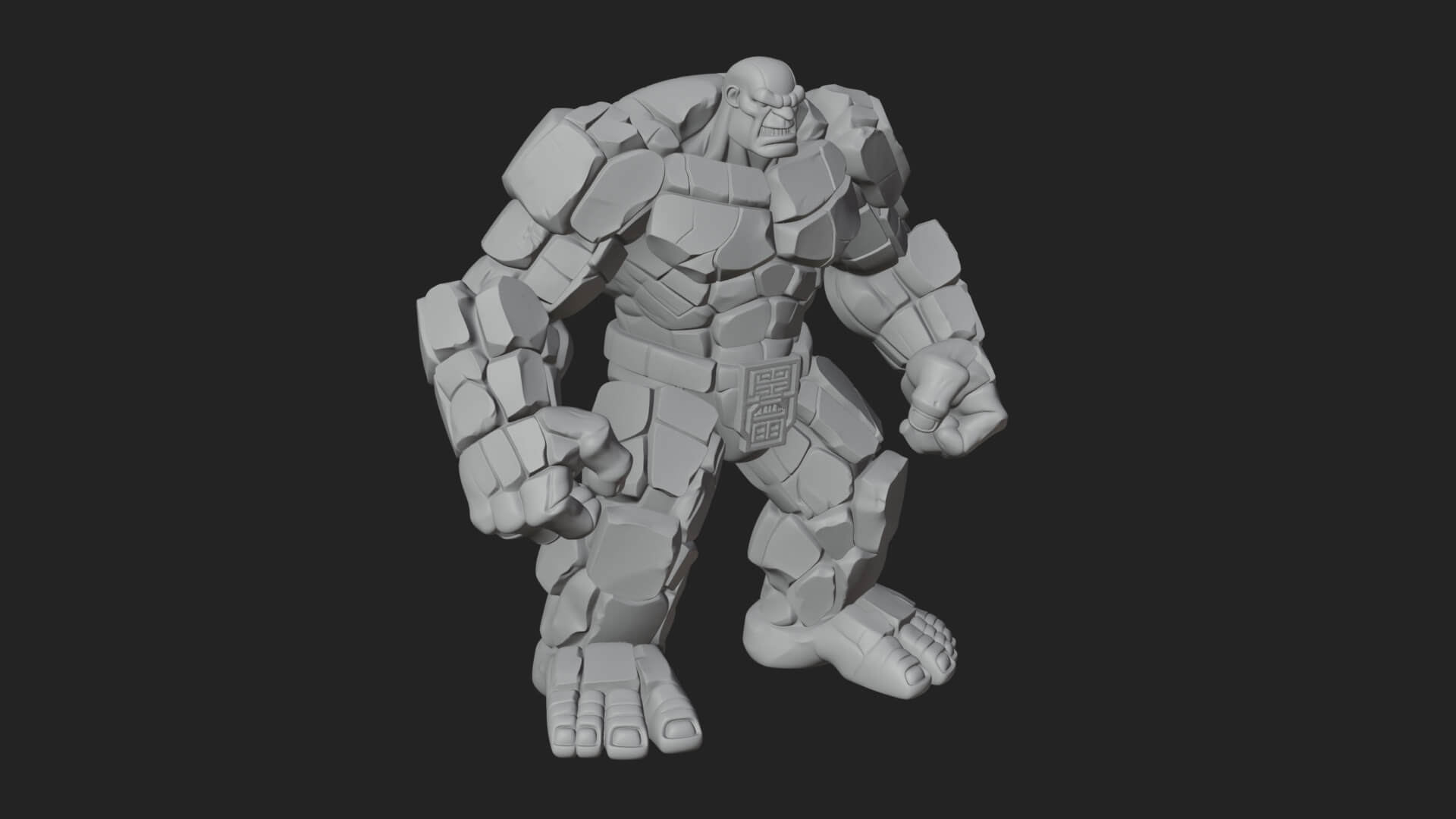 Stone Rock Golem Statue Design 3 3D Print Model 3D Model