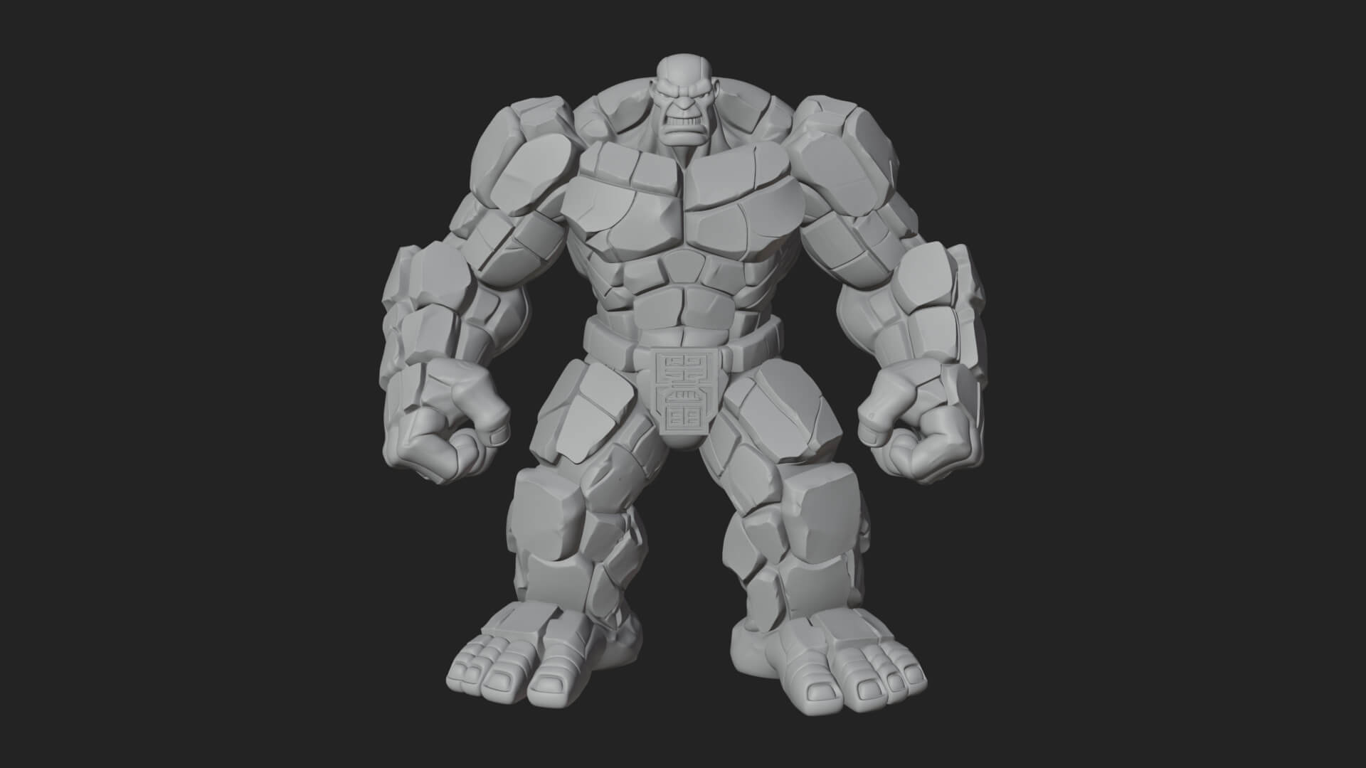 Stone Rock Golem Statue Design 3 3D Print Model 3D Model