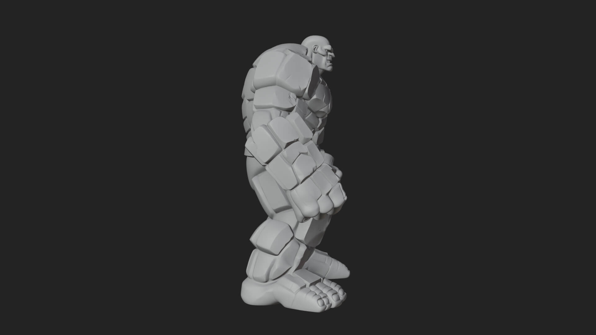 Stone Rock Golem Statue Design 3 3D Print Model 3D Model