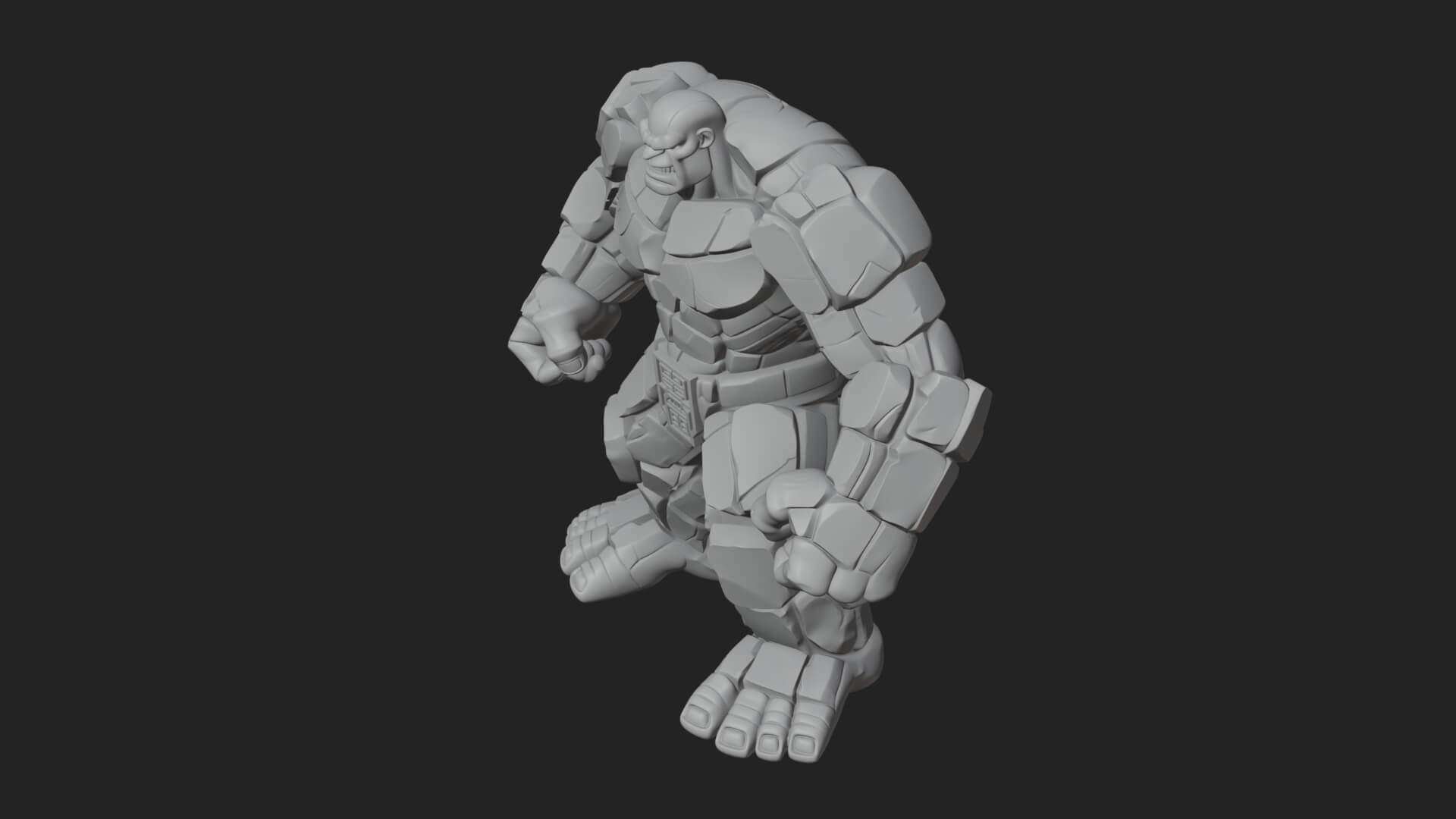 Stone Rock Golem Statue Design 3 3D Print Model 3D Model