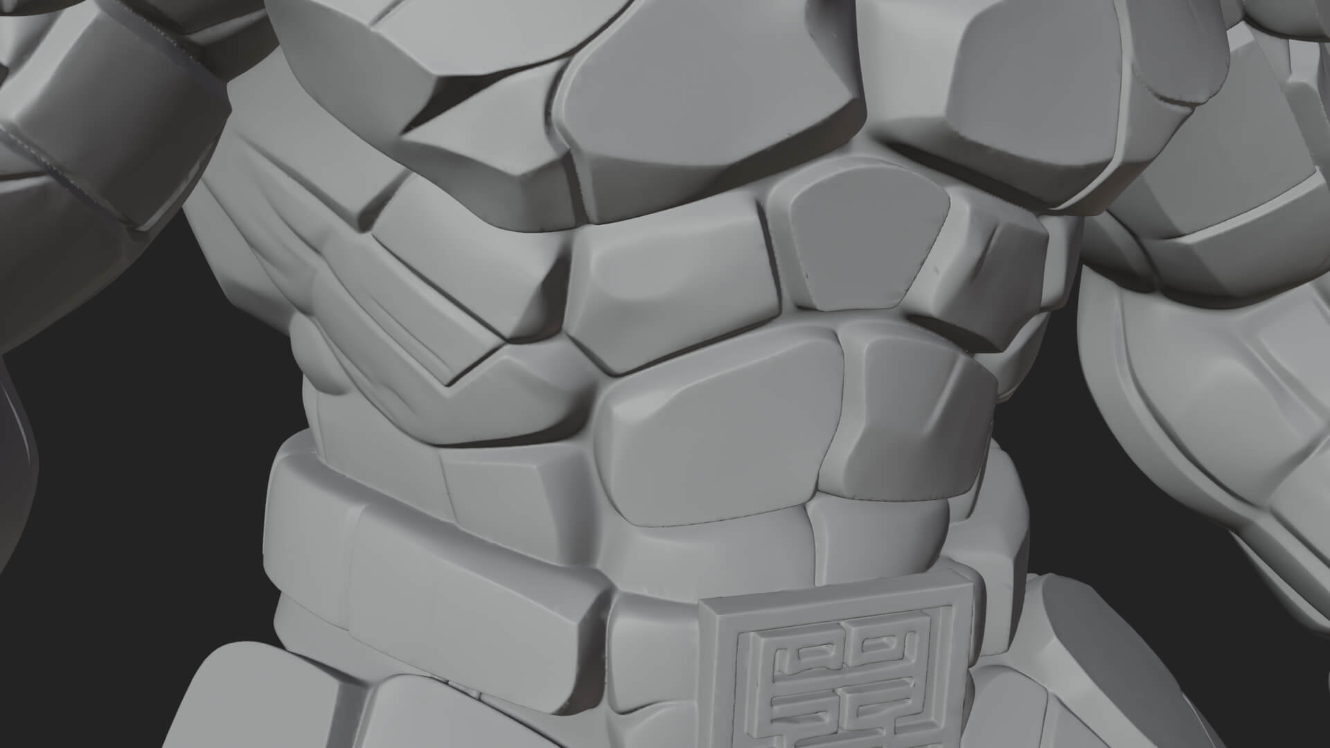 Stone Rock Golem Statue Design 3 3D Print Model 3D Model