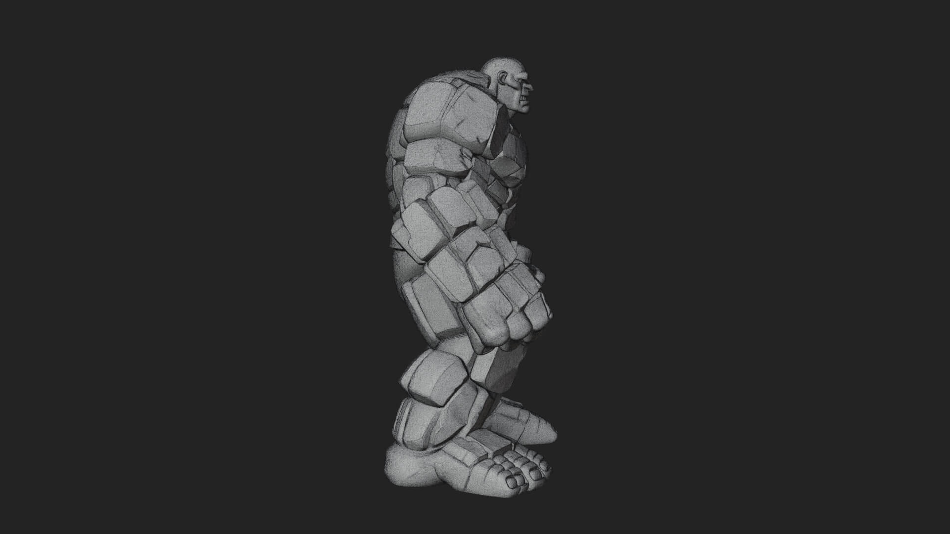Stone Rock Golem Statue Design 3 3D Print Model 3D Model