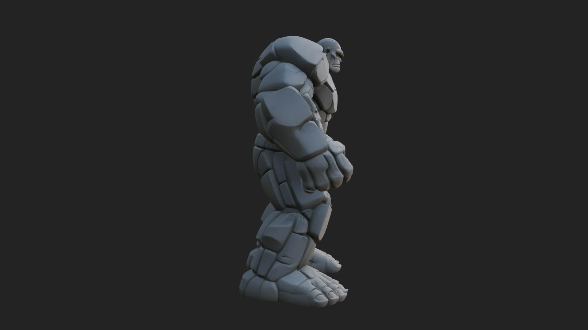 Stone Rock Golem Statue Design 4 3D Print Model 3D Model