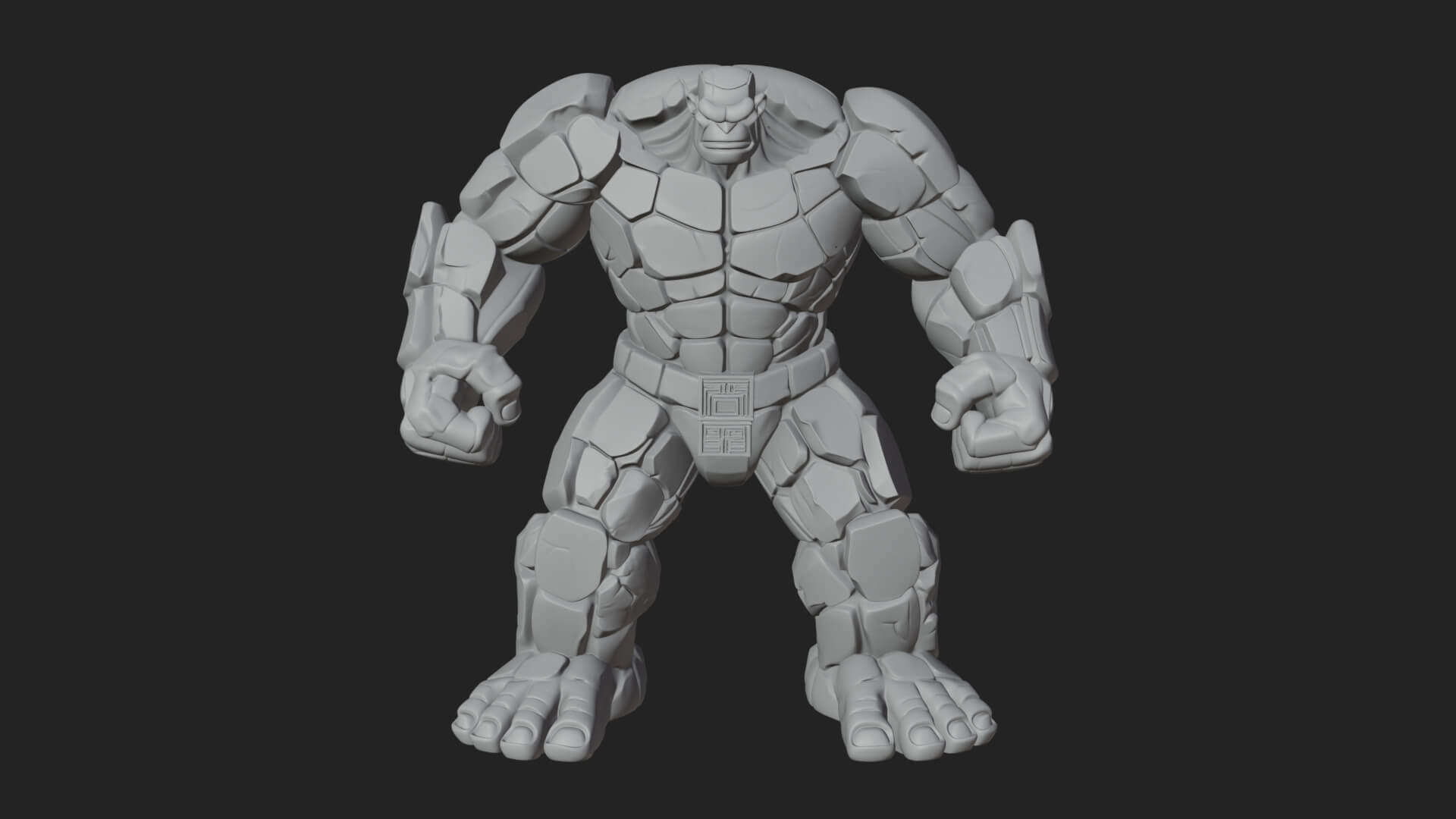 Stone Rock Golem Statue Design 4 3D Print Model 3D Model