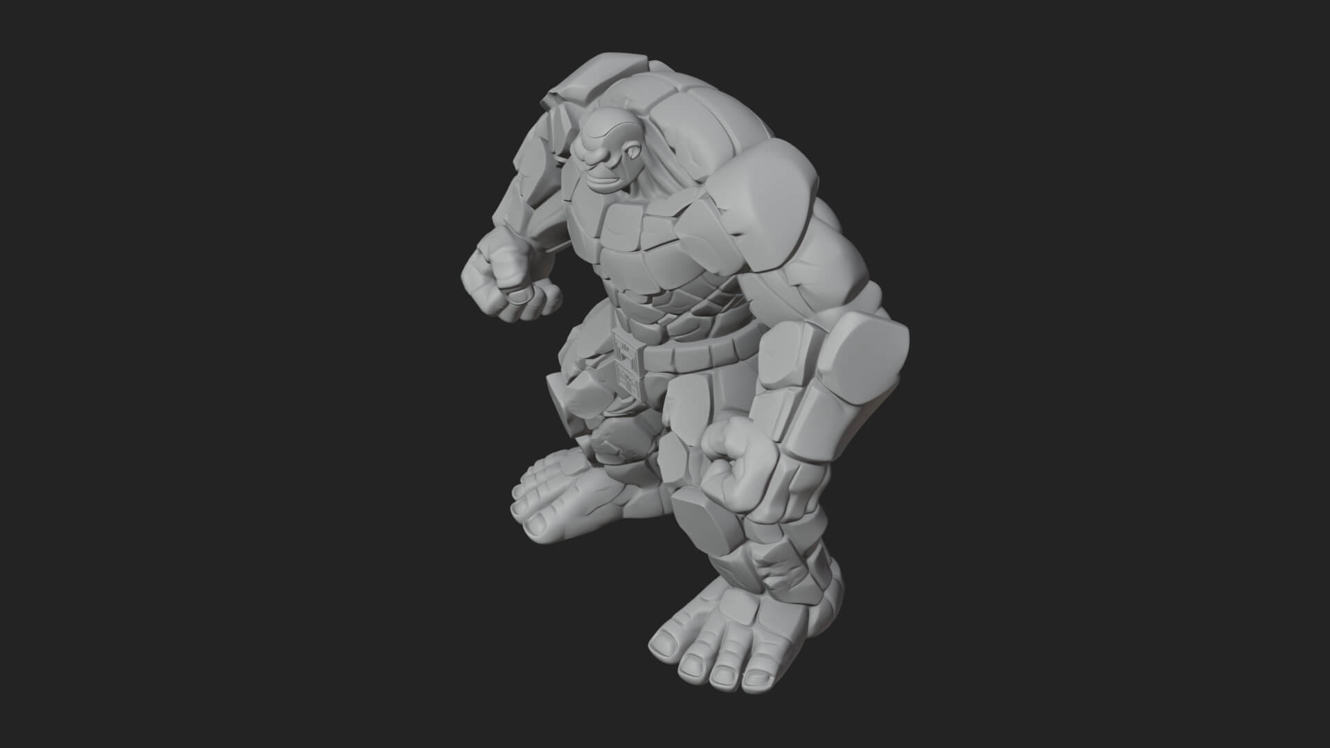 Stone Rock Golem Statue Design 4 3D Print Model 3D Model