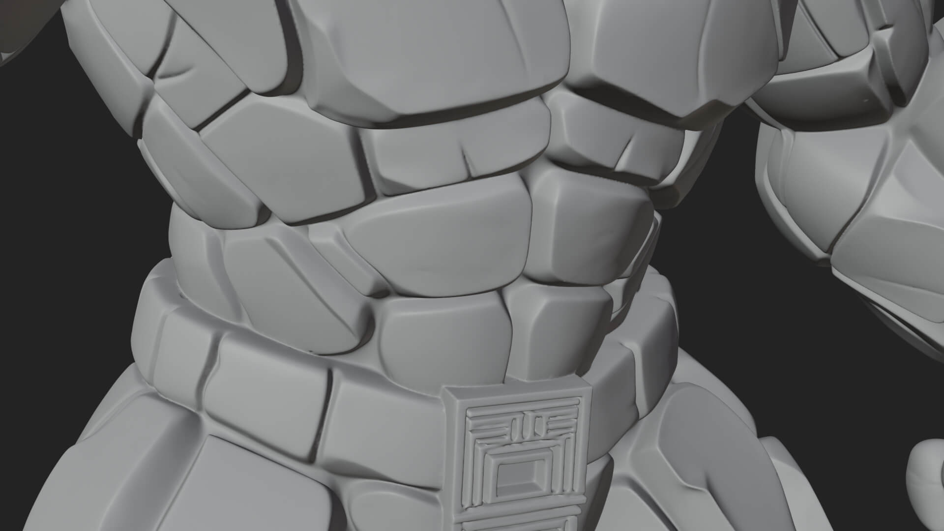 Stone Rock Golem Statue Design 4 3D Print Model 3D Model