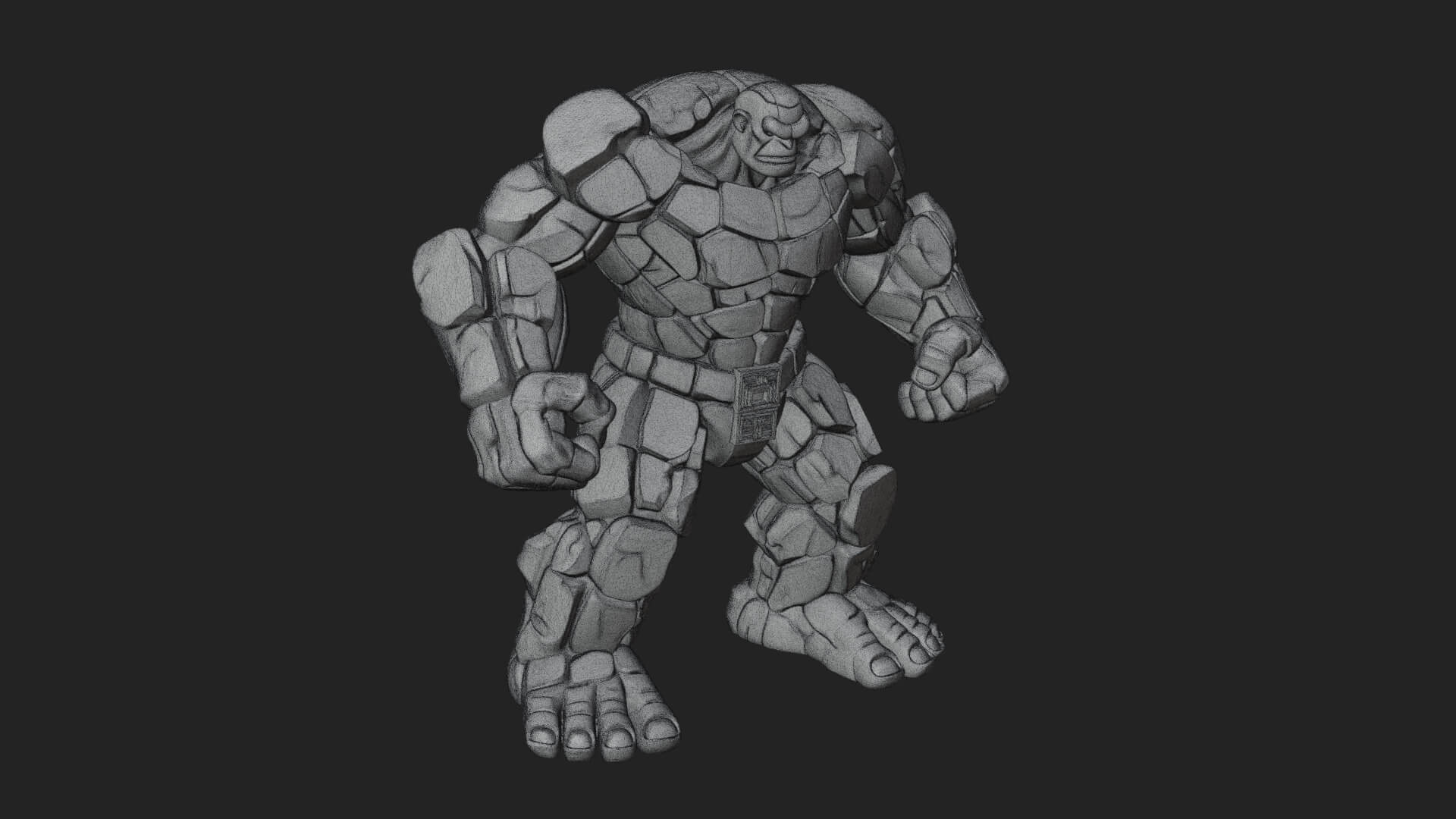 Stone Rock Golem Statue Design 4 3D Print Model 3D Model