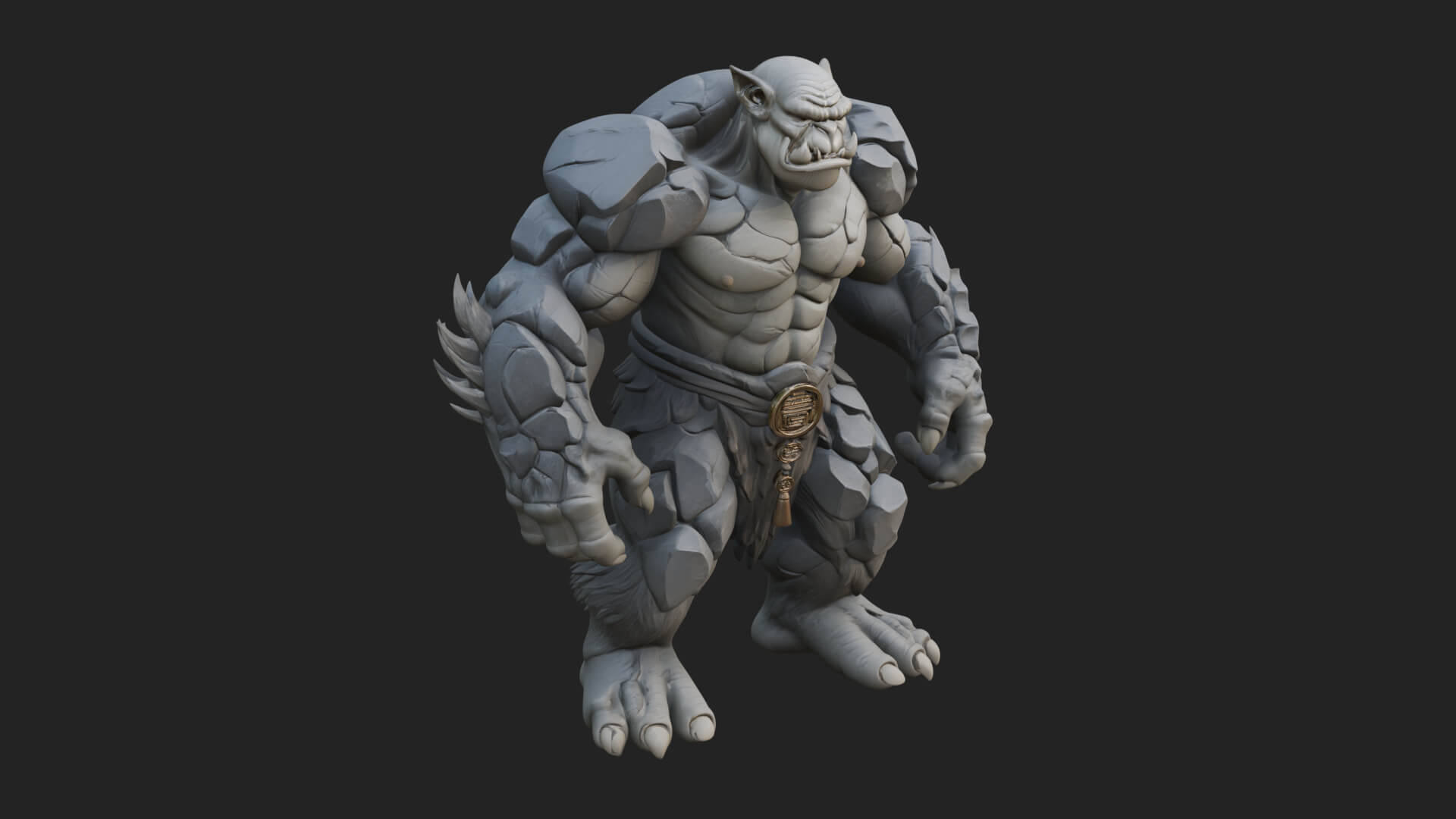 Stone Rock Golem Statue Design 5 3D Print Model 3D Model