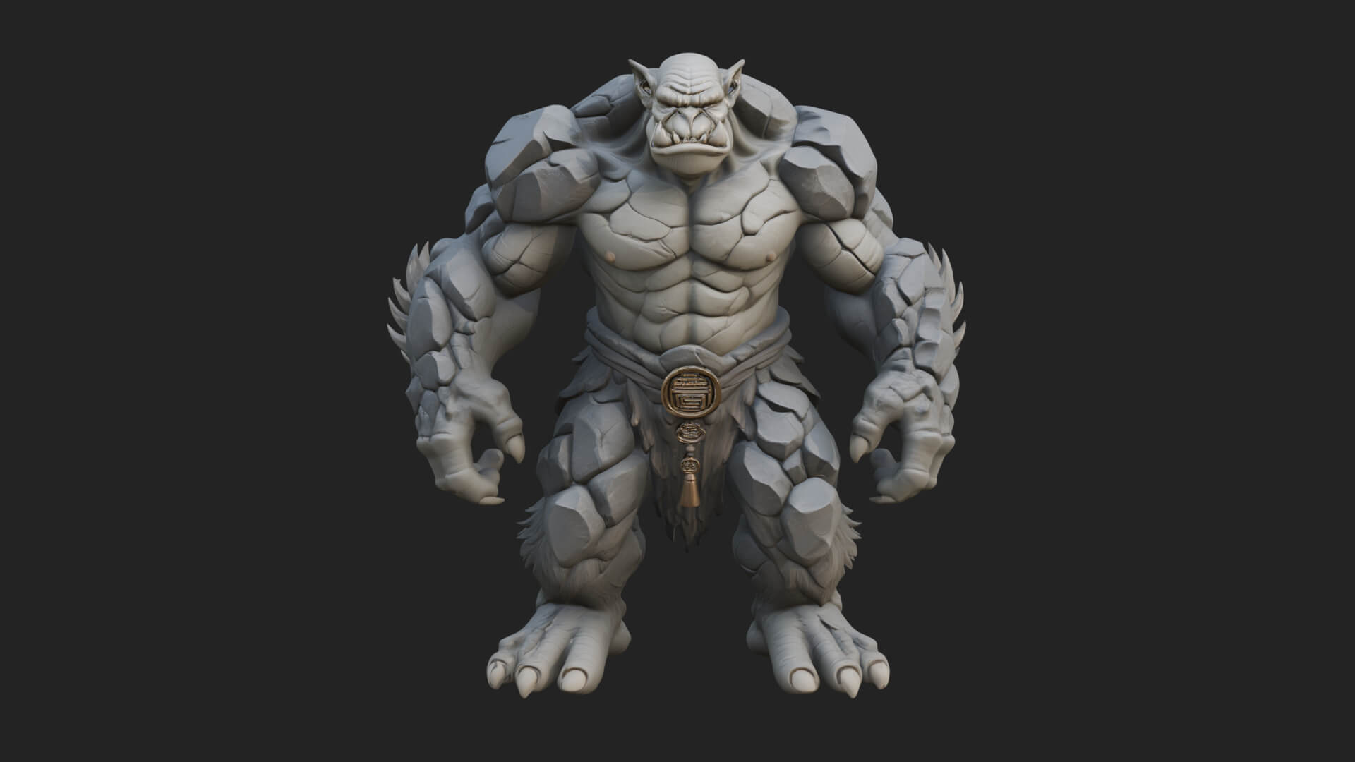 Stone Rock Golem Statue Design 5 3D Print Model 3D Model