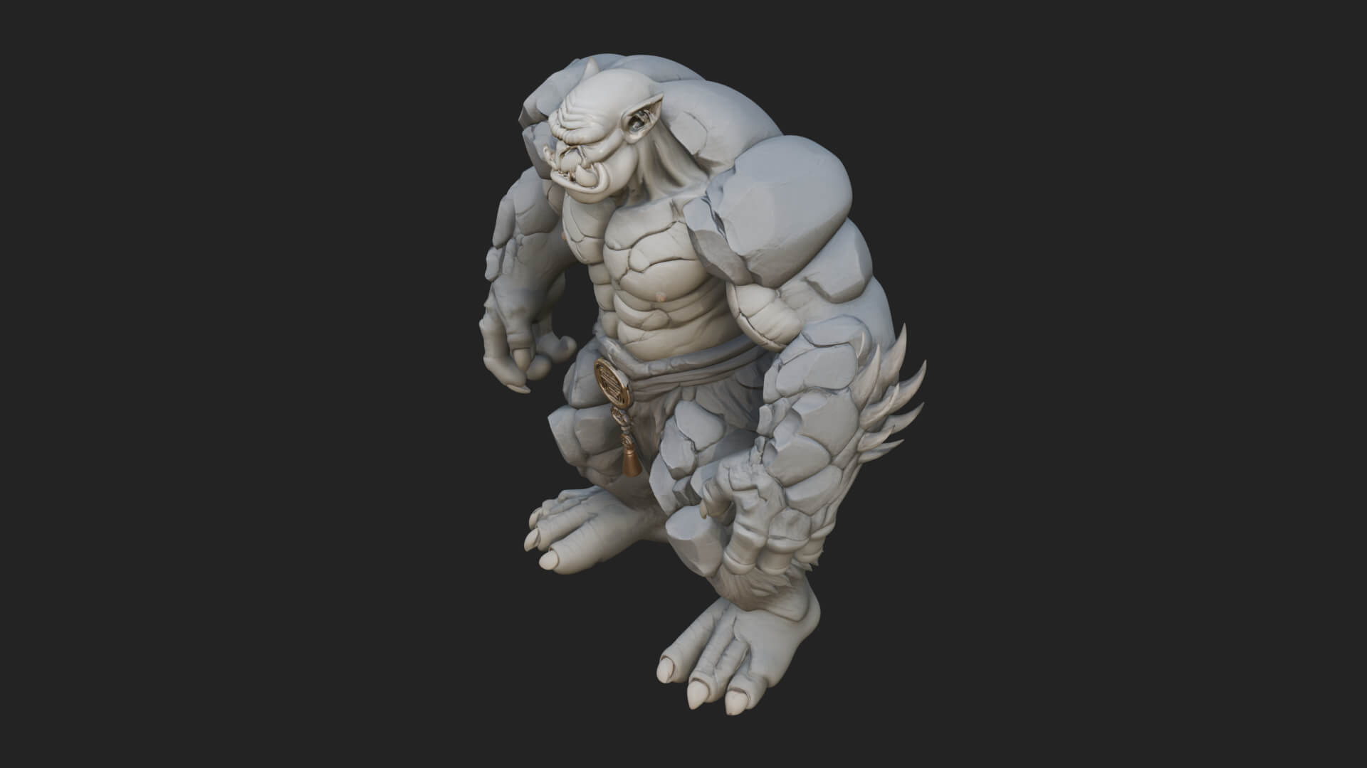 Stone Rock Golem Statue Design 5 3D Print Model 3D Model