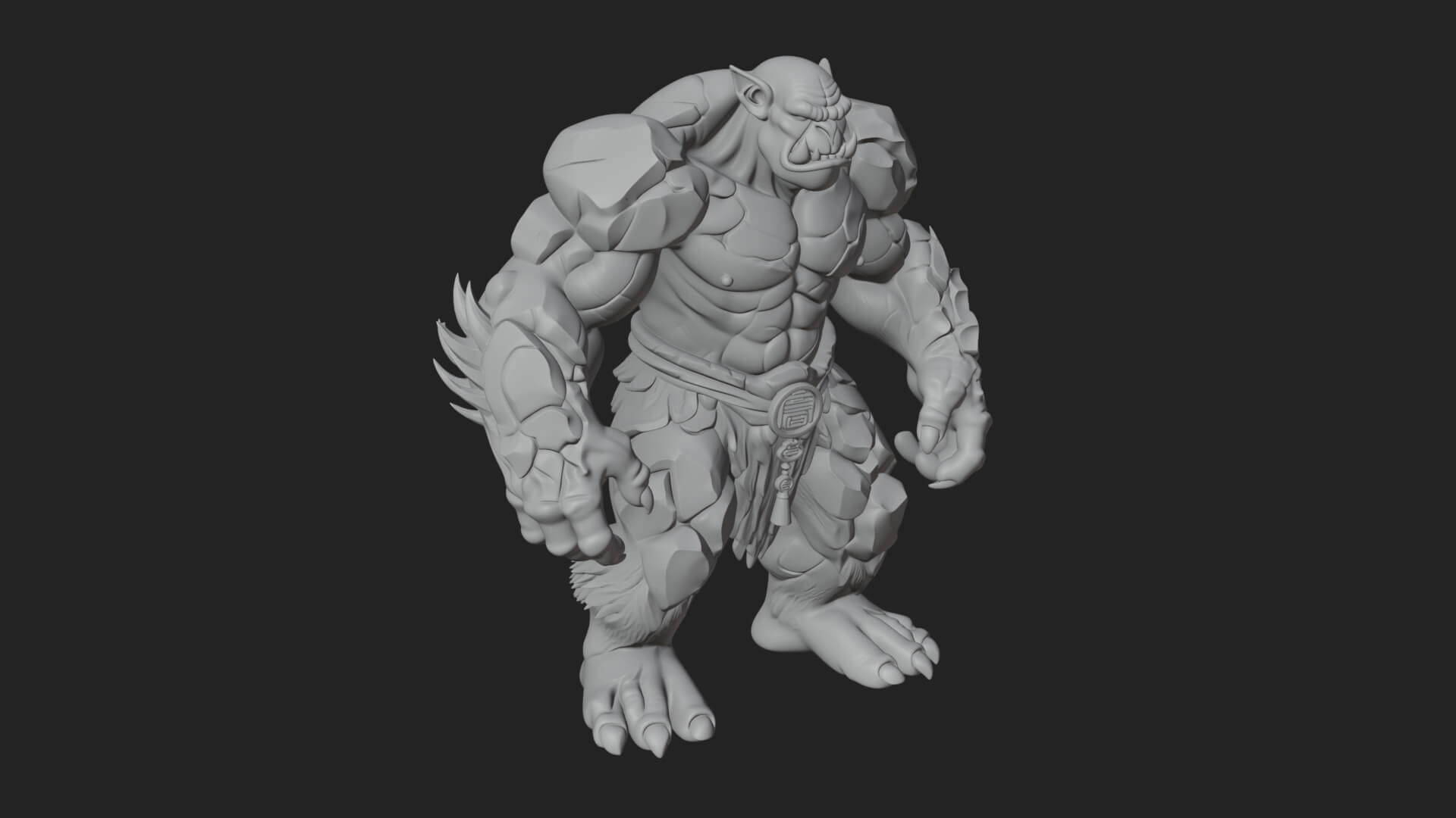 Stone Rock Golem Statue Design 5 3D Print Model 3D Model
