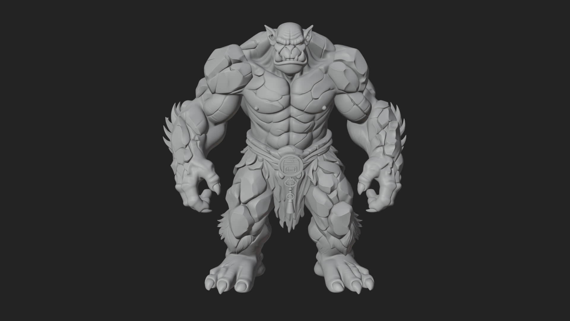 Stone Rock Golem Statue Design 5 3D Print Model 3D Model
