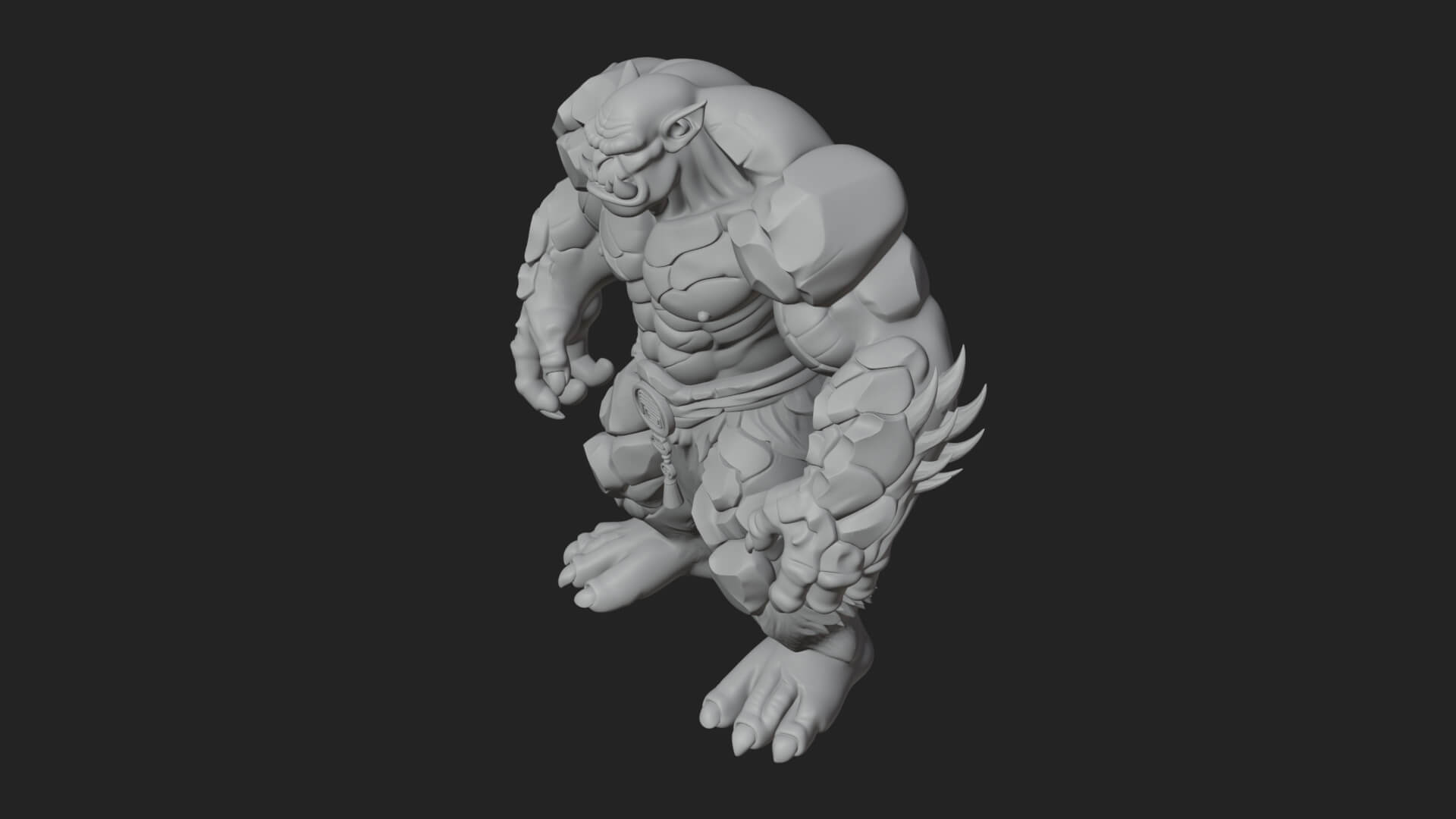 Stone Rock Golem Statue Design 5 3D Print Model 3D Model