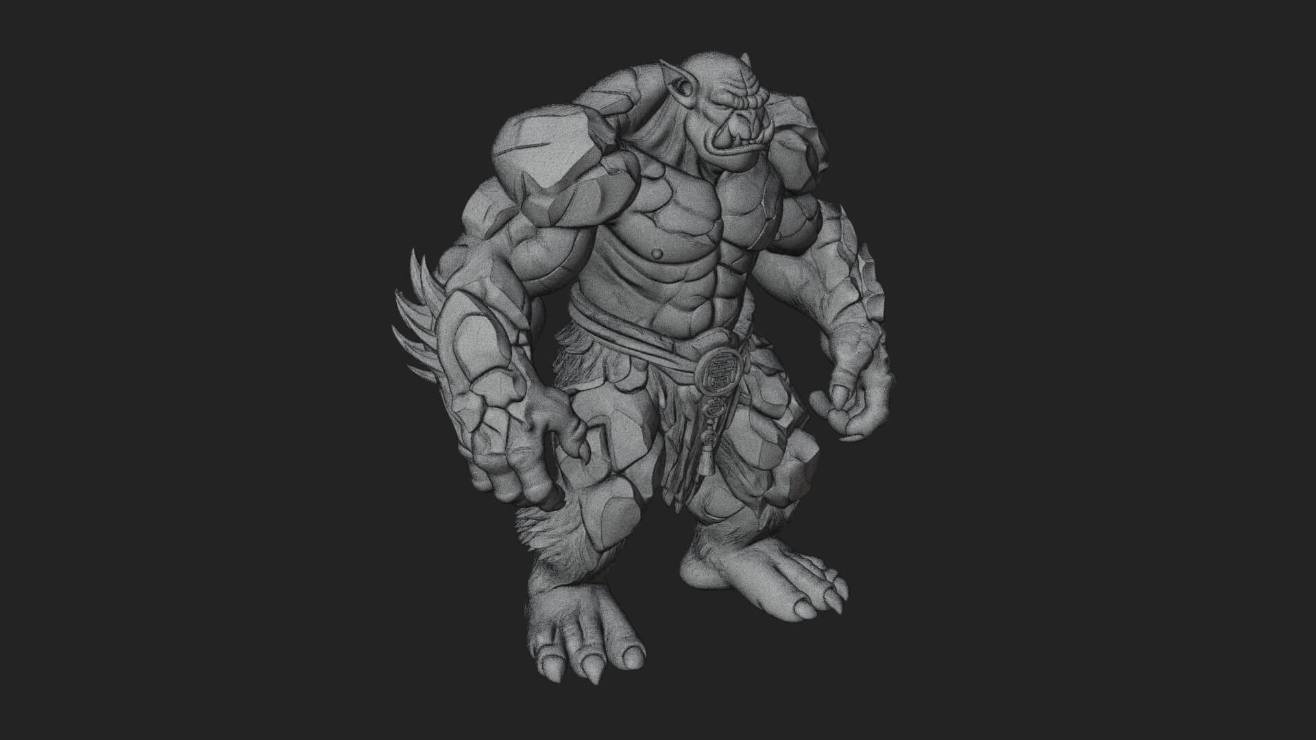 Stone Rock Golem Statue Design 5 3D Print Model 3D Model