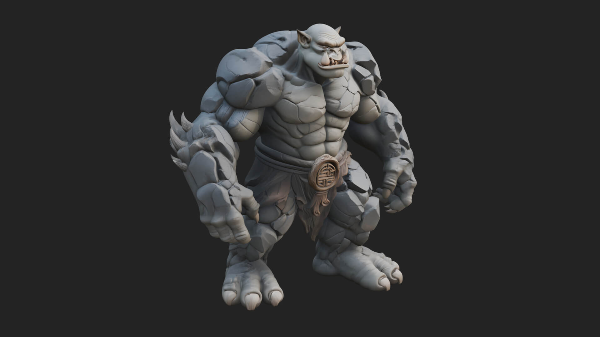 Stone Rock Golem Statue Design 6 3D Print Model 3D Model